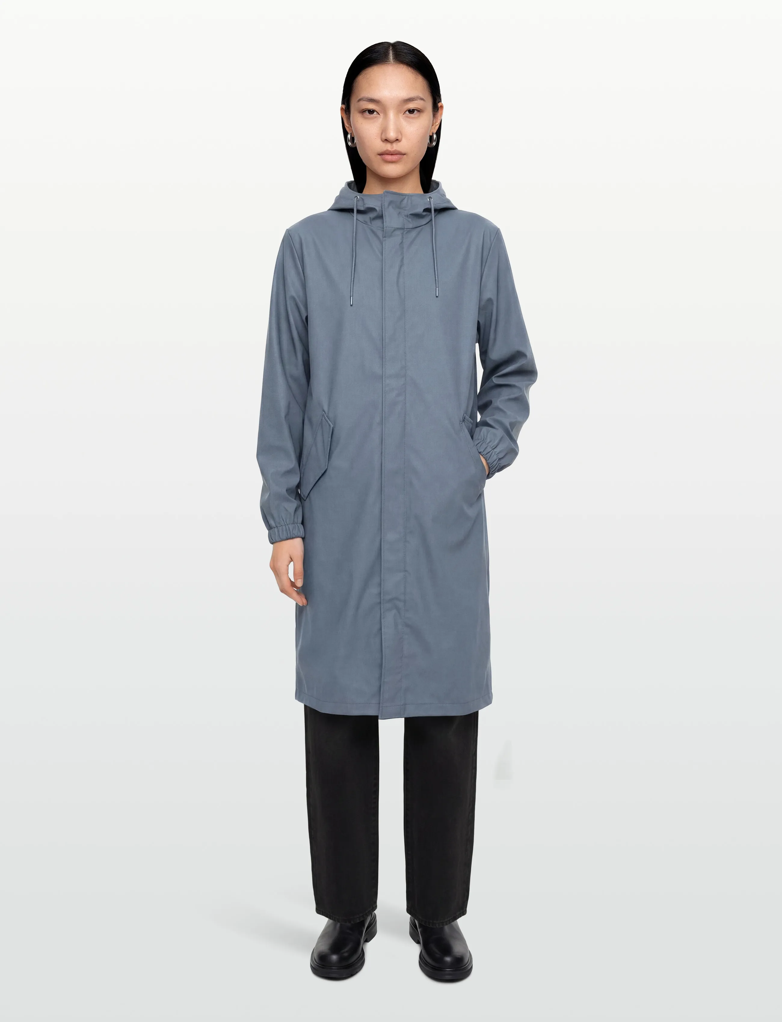 Rains Fishtail Parka W3, XS, Rainwear, Blau - Rain Coats, Frauen