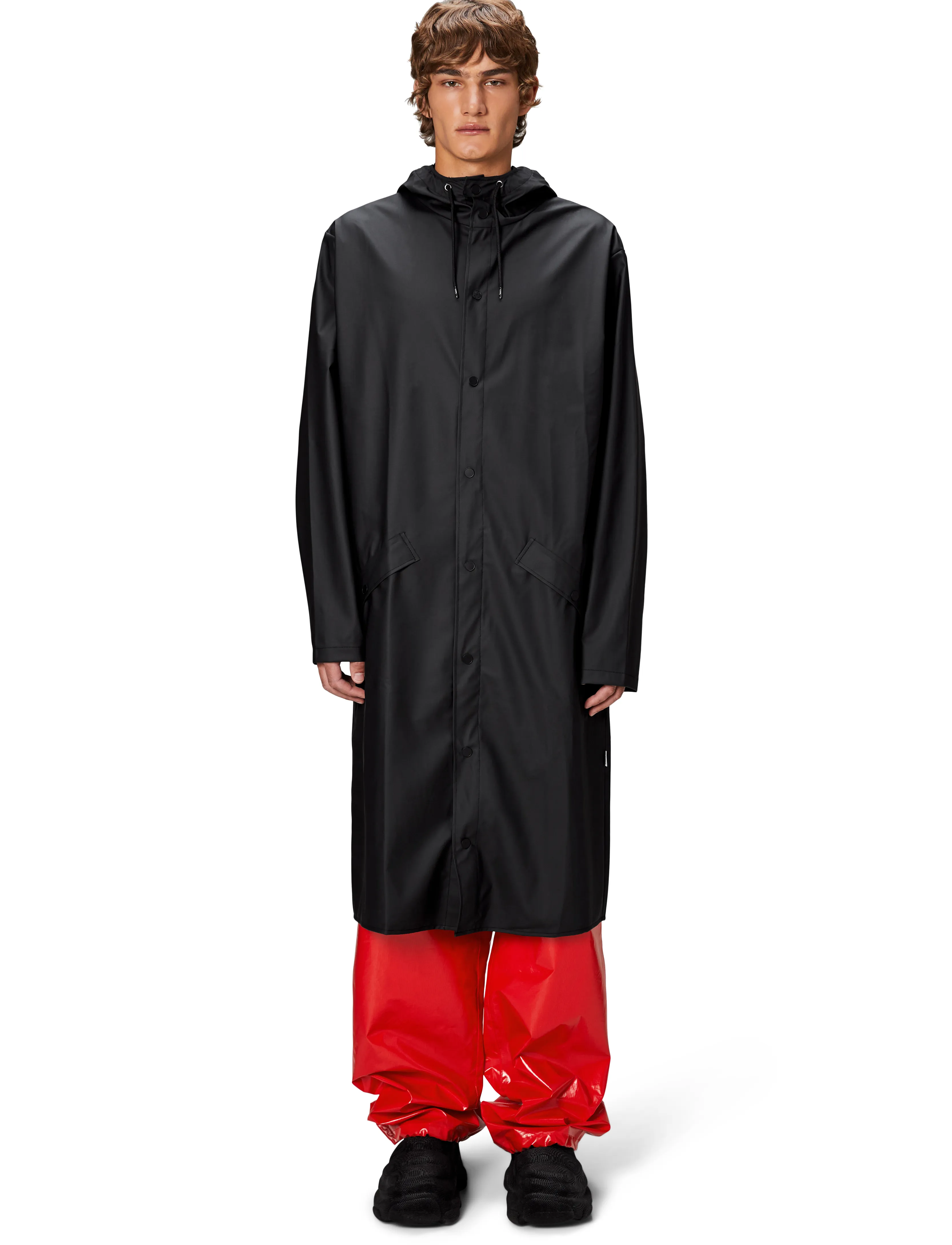 Rains Longer Jacket W3, XS, Rainwear, Schwarz - Rain Coats, Frauen