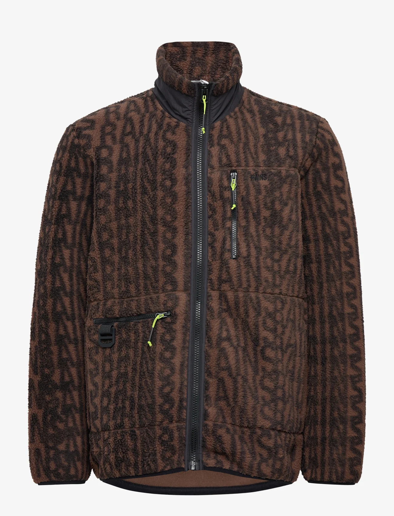 Rains - Heavy Fleece Jacket - 42 wood-black monogram - 0