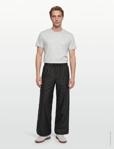 Rains Cargo Rain Pants Wide W3 - Kleidung - BLACK / black