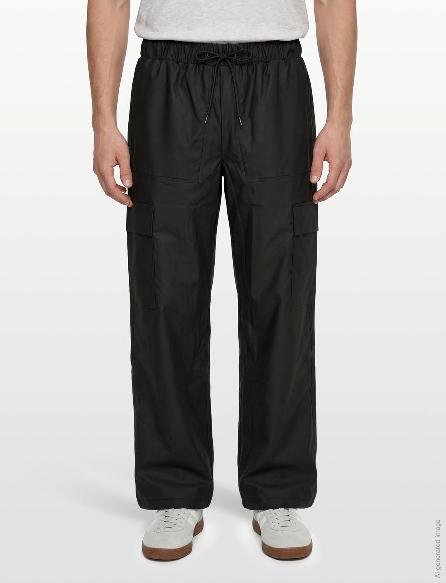 Rains - Cargo Rain Pants Wide W3 - ytterkläder - black - 3