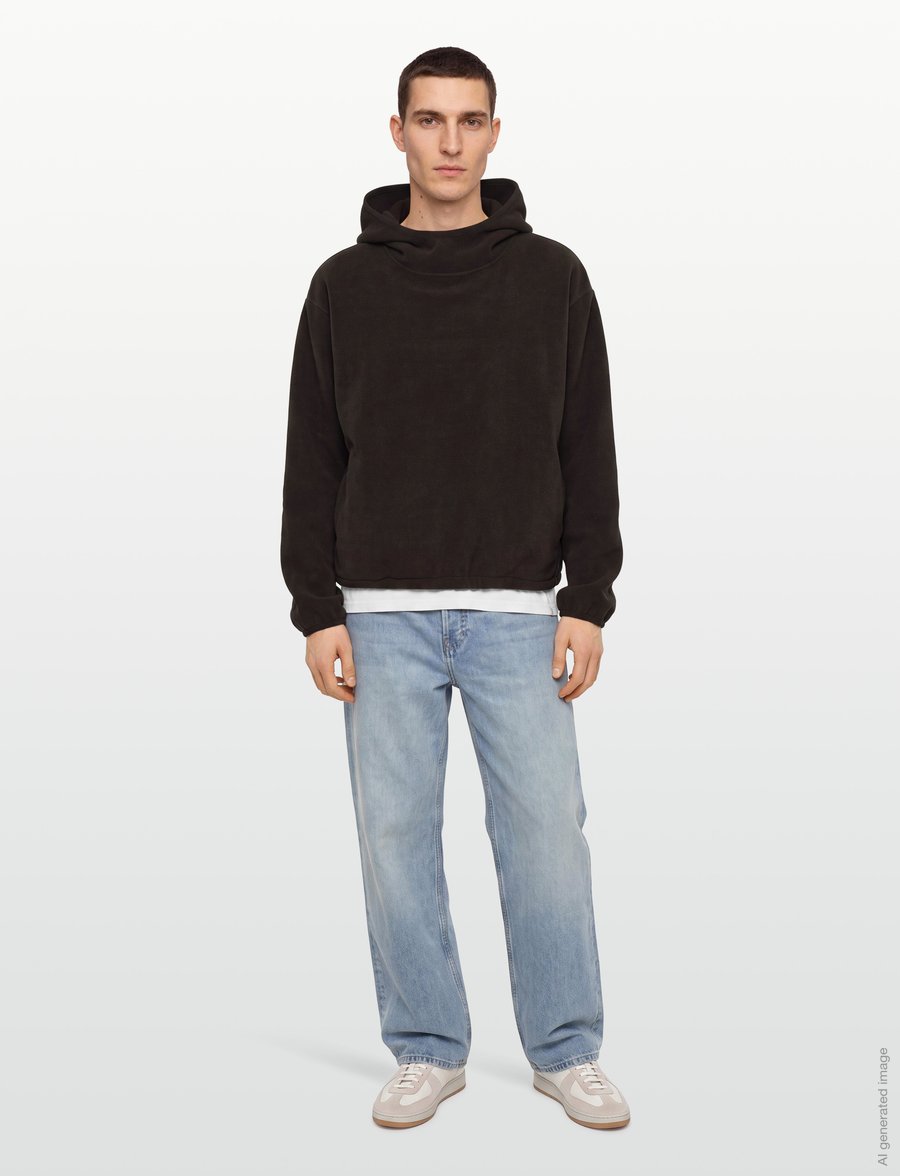 Rains - Fleece Hoodie - teddy-pusad - bark - 0