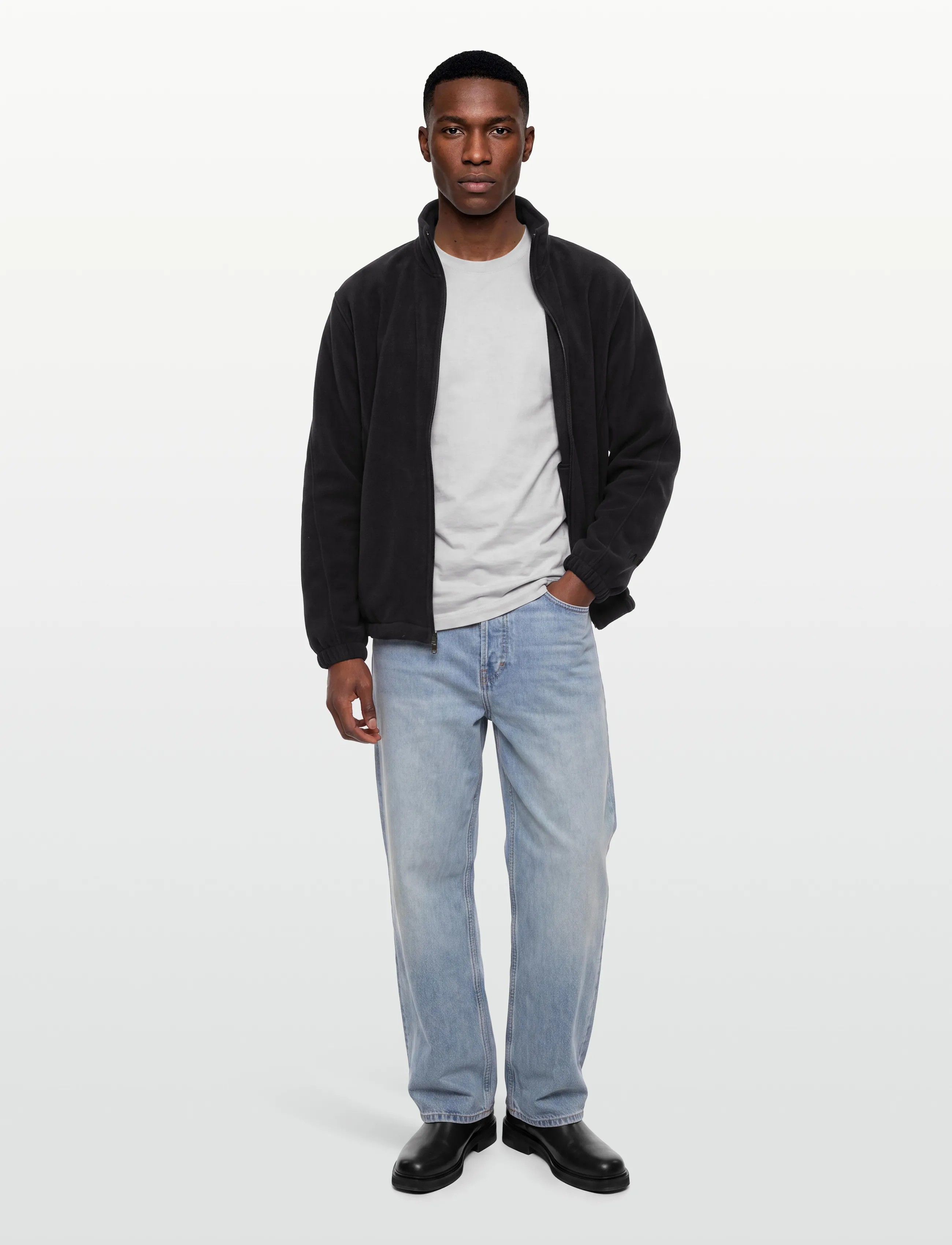 Rains Fleece Zip Jacket, S, Sweatshirts & Hoodies, Schwarz - Fleeces, Männerswear