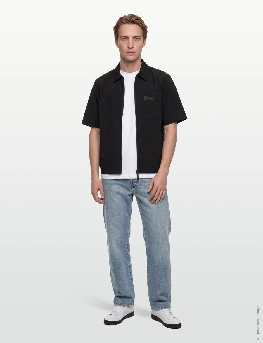Rains - Mito Short Sleeve Shirt - Überhemden - black - 0