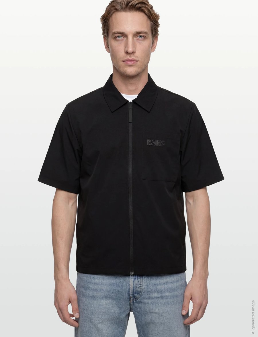 Rains - Mito Short Sleeve Shirt - Überhemden - black - 3