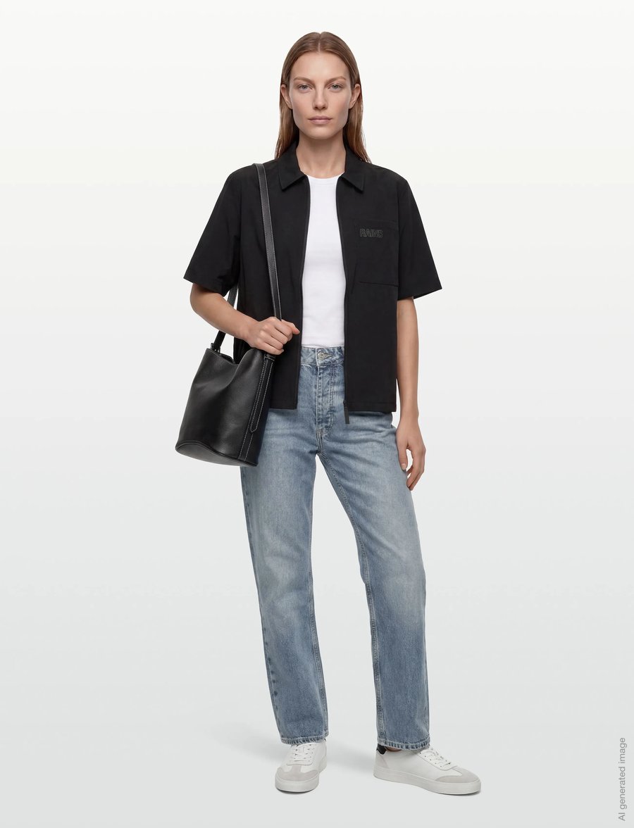Rains - Mito Short Sleeve Shirt - kortärmade skjortor - black - 4
