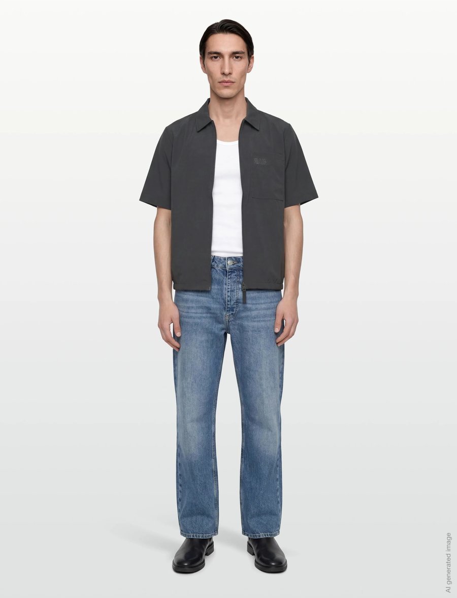 Rains - Mito Short Sleeve Shirt - kortärmade skjortor - dark grey - 0