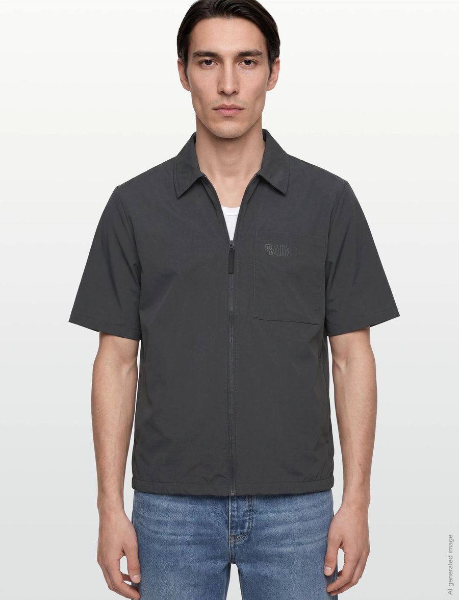 Rains - Mito Short Sleeve Shirt - kortärmade skjortor - dark grey - 3