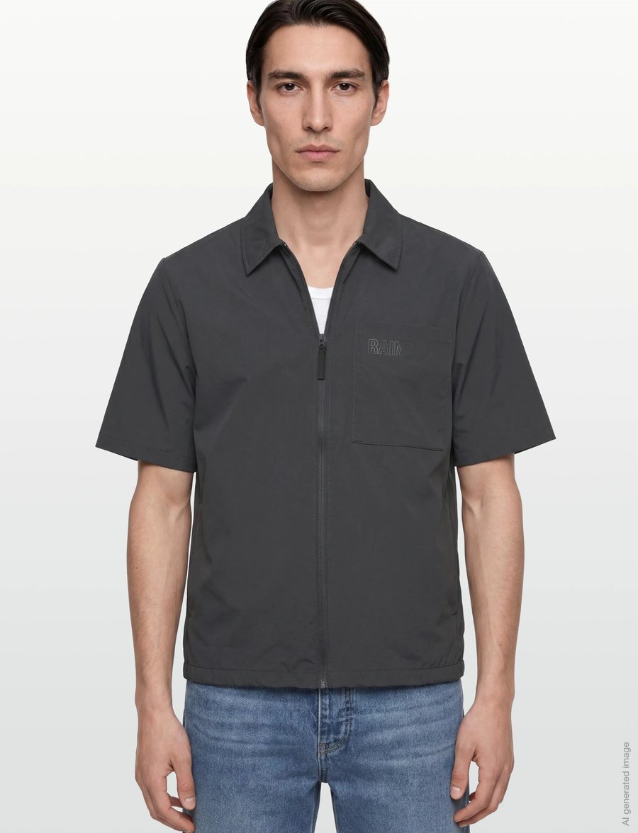 Rains - Mito Short Sleeve Shirt - Überhemden - dark grey - 3