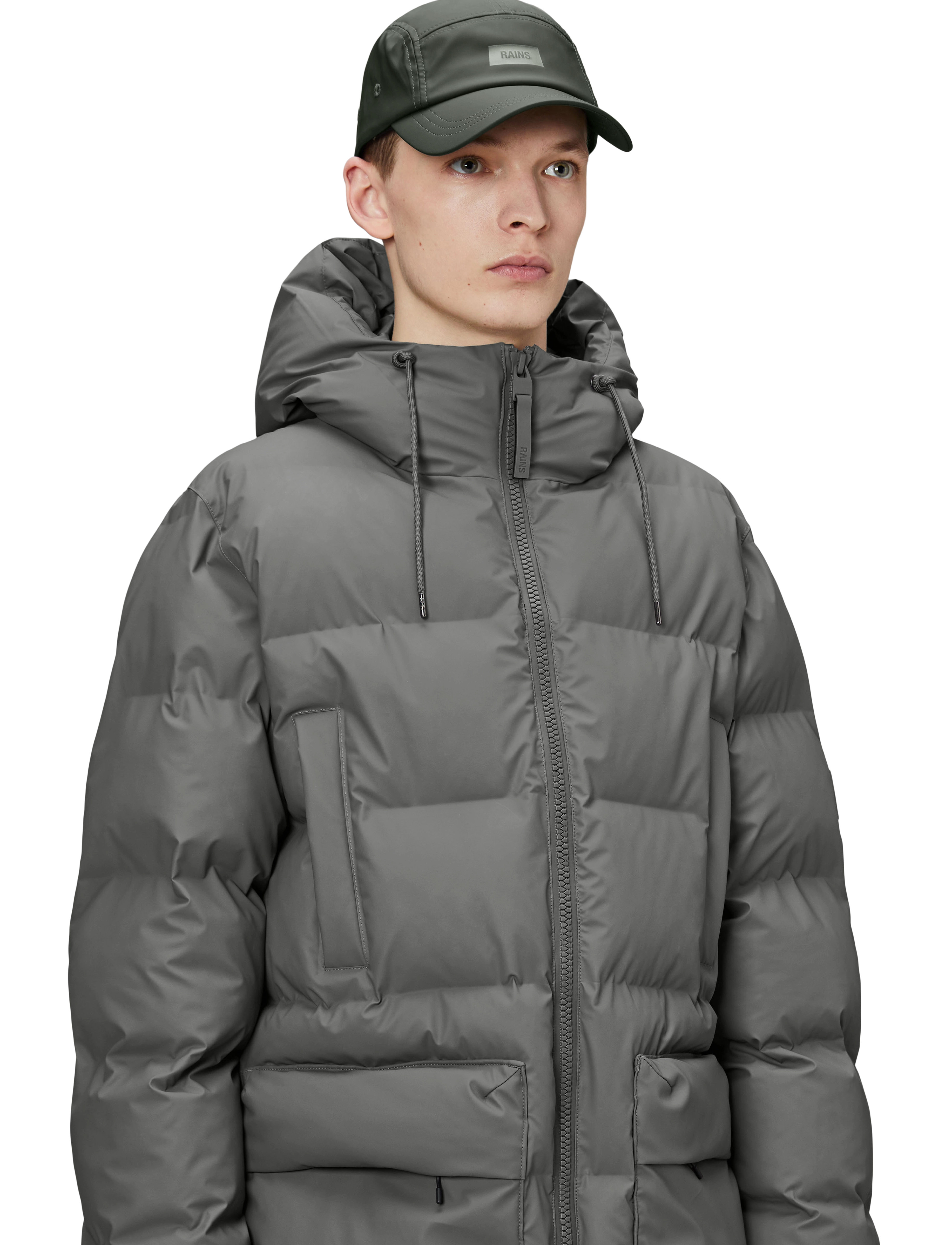 Rains 5 Panel Cap W1, Mænd, 5 Panel Kasket, Kakigrøn, Str: ONE SIZE