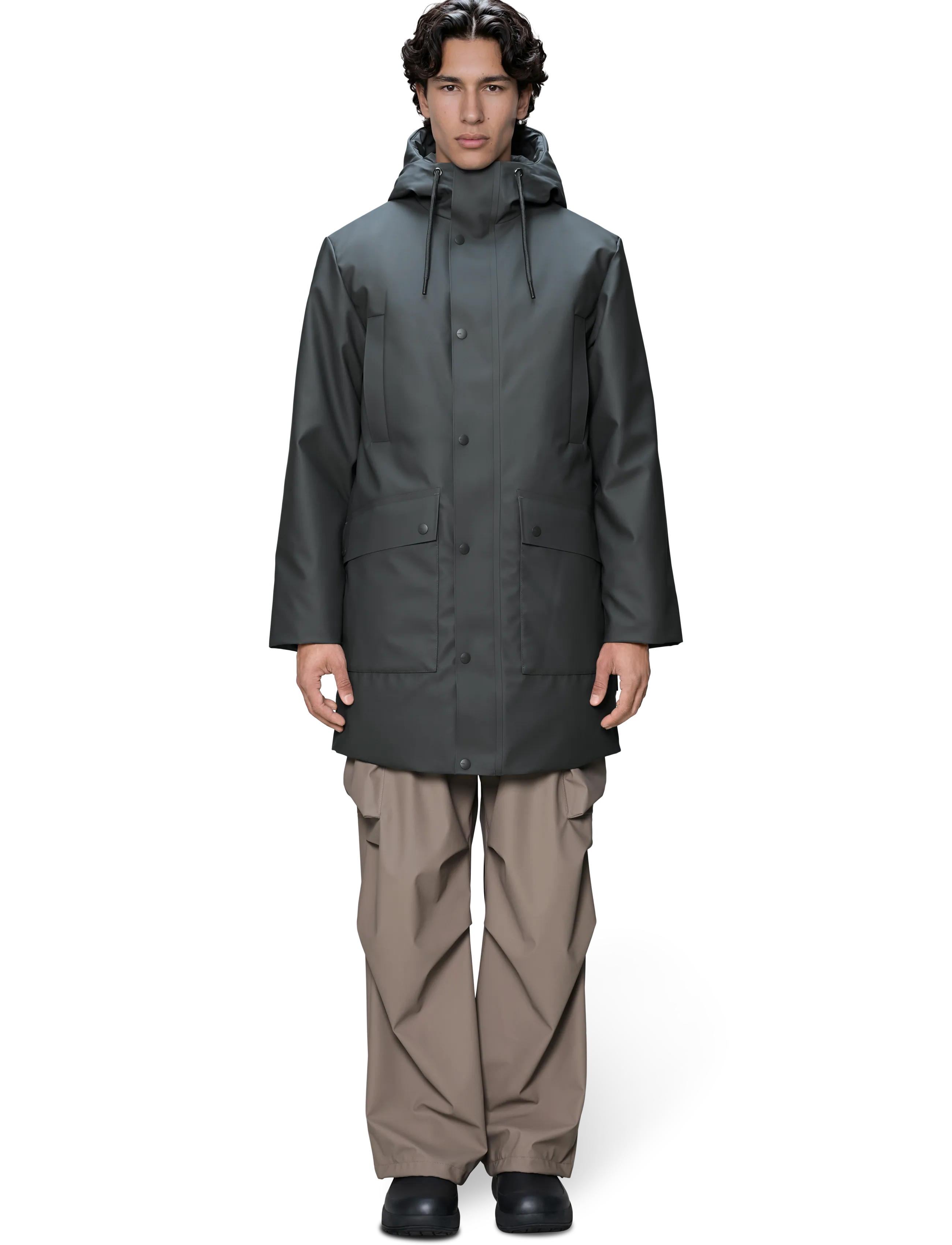 Rains Nome Long Parka W3T3 - Regenbekleidung - DARK GREY / grey