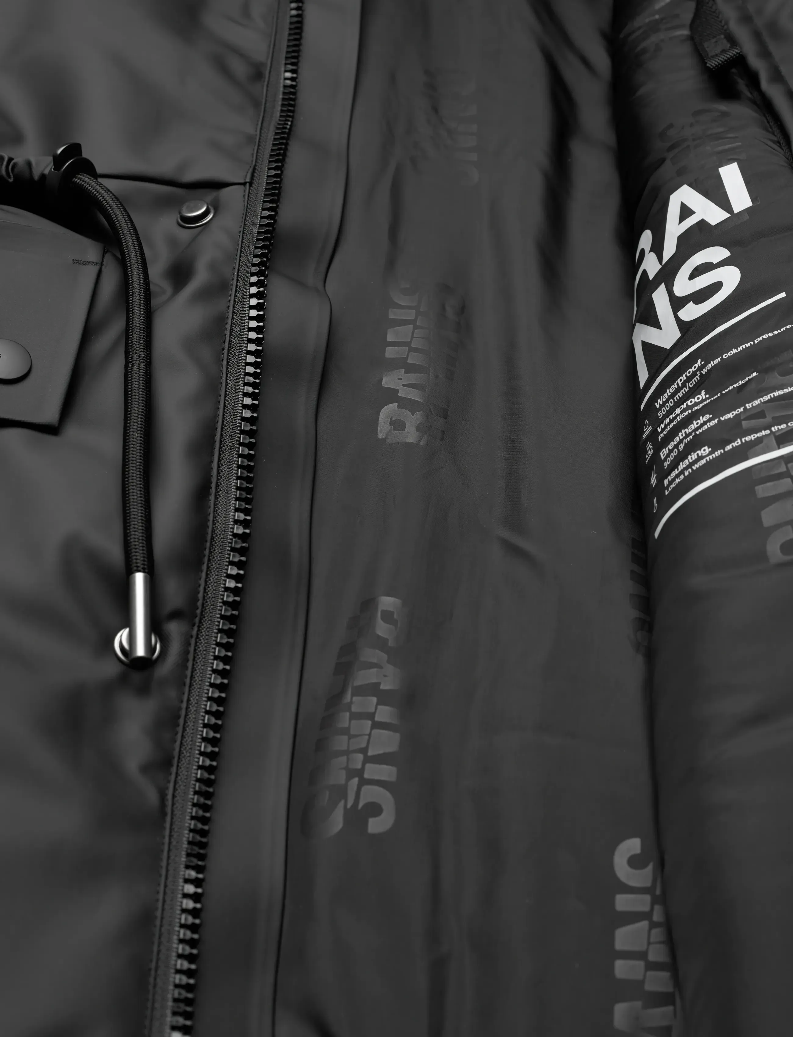Rains - Nome String W Parka W3T3 - ulkovaatteet - black - 4