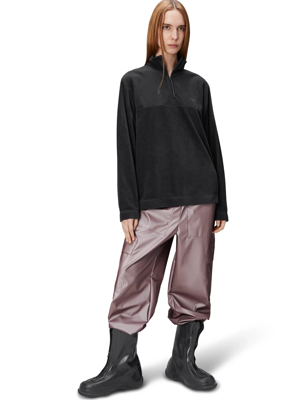 Rains - Addis Fleece Half Zip - half zip-tröjor - black - 4