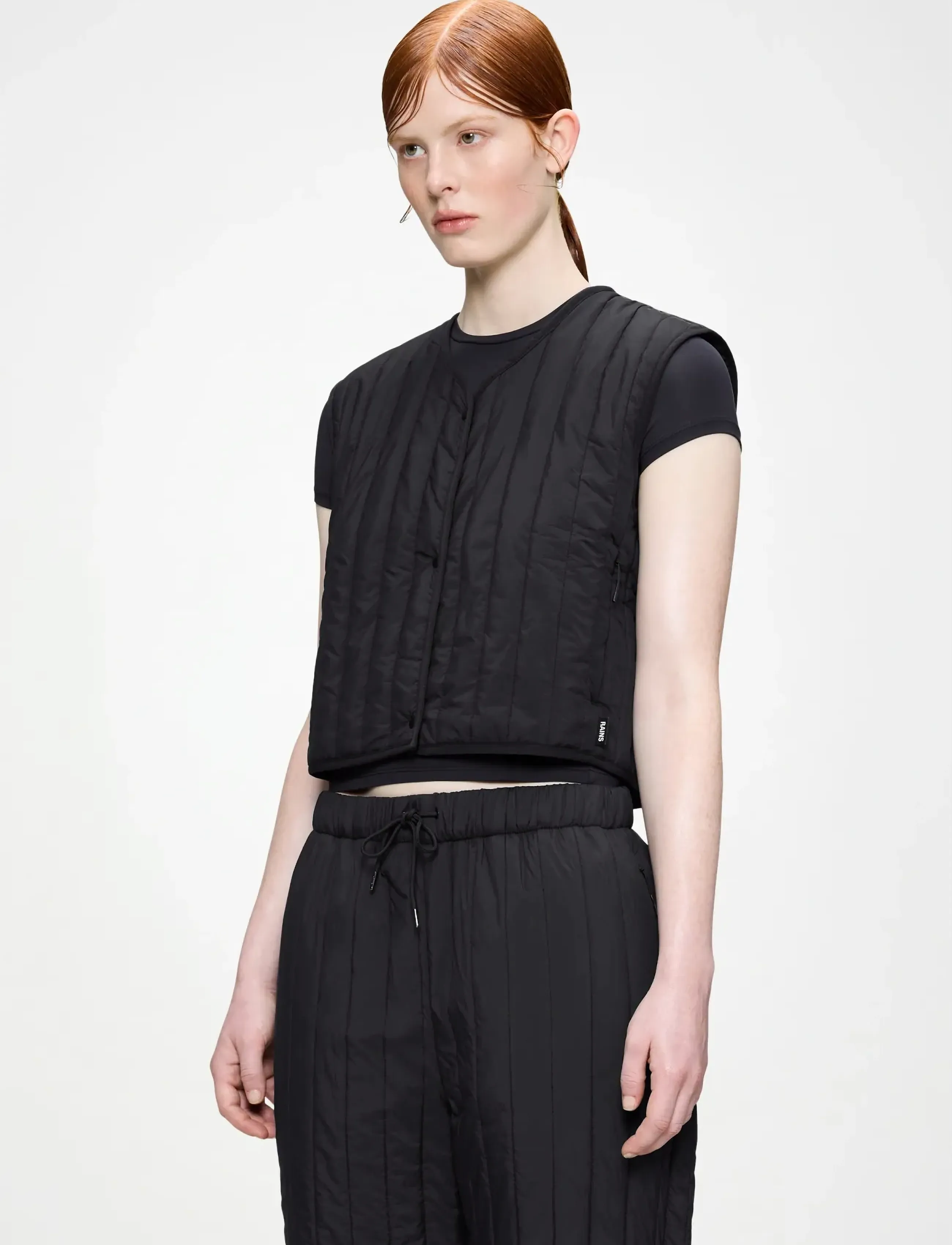 Rains - Banja Short Liner W Vest T1 - forårsjakker - black - 4