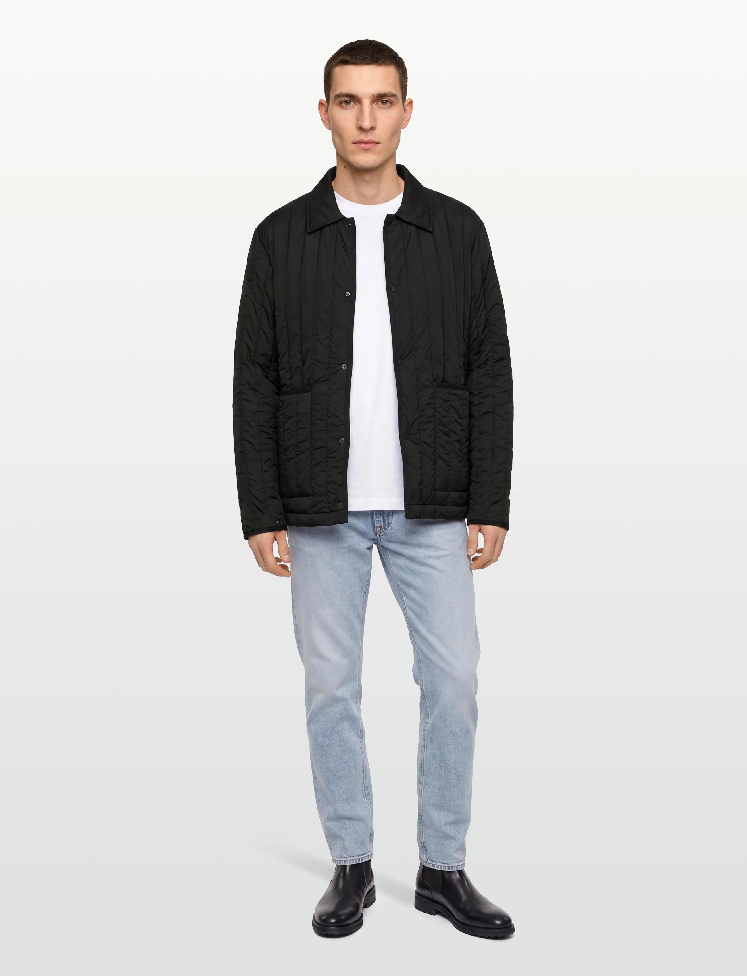 Rains Banja Liner Overshirt T1, M, Black, Jakker > Quiltede Jakker, Herre