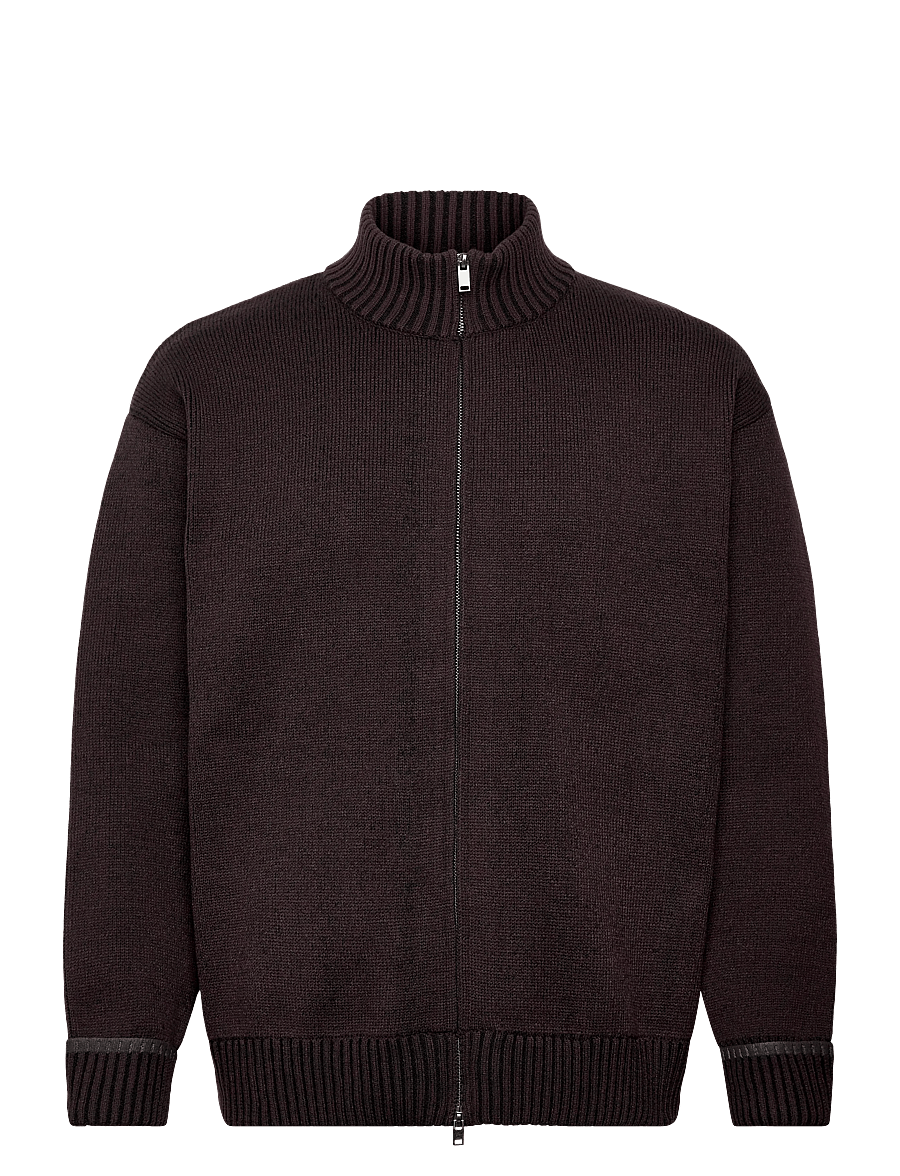 Rains - Sowa Knit Zip Cardigan - full zip tröjor - bark / black - 1