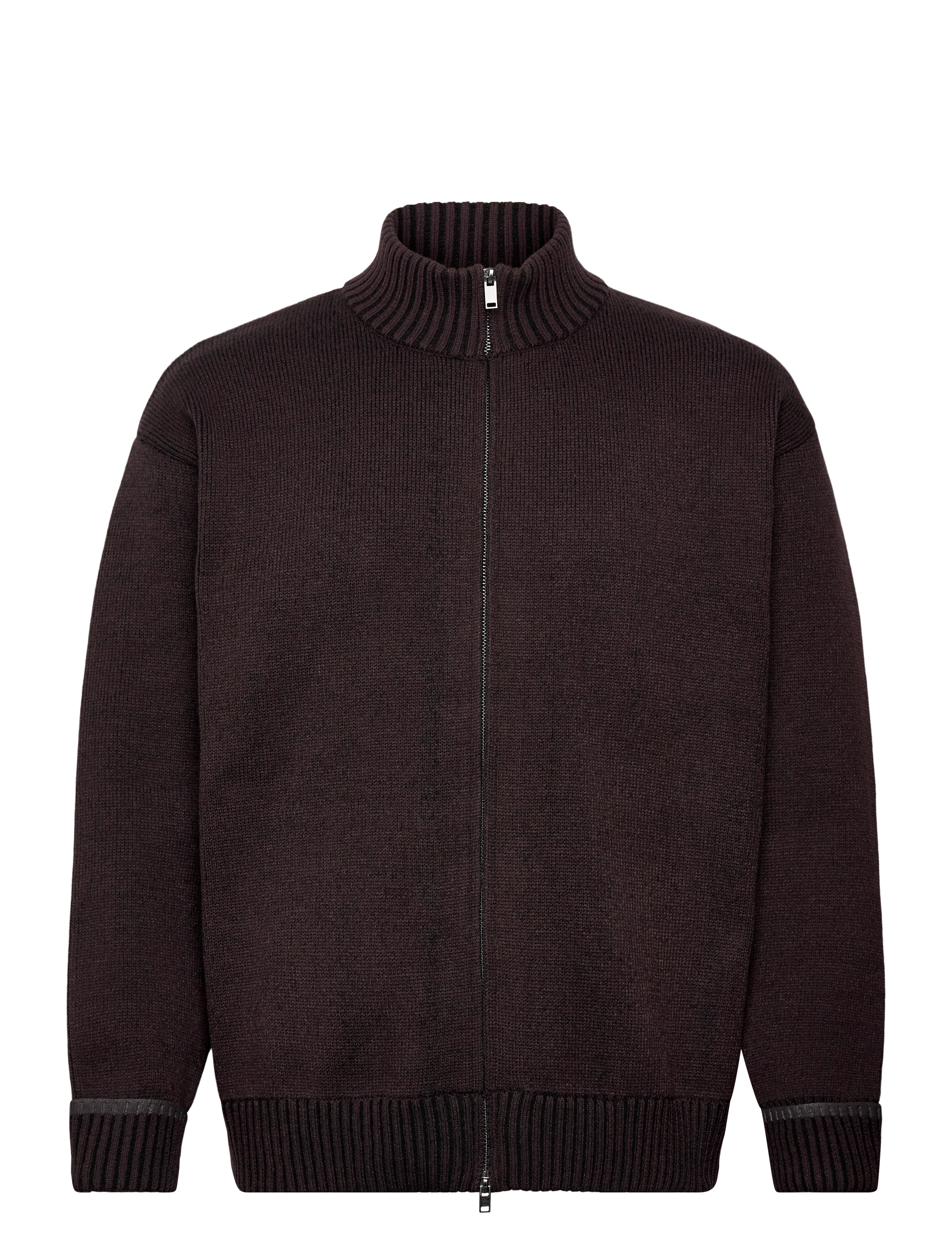 Rains Sowa Knit Zip Cardigan - Strik - BARK / BLACK / brown