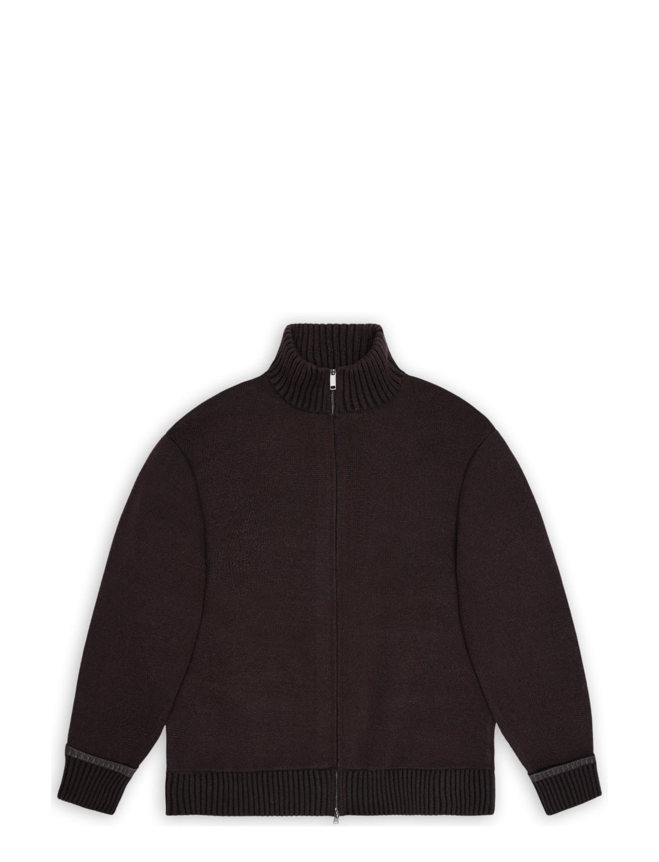 Rains - Sowa Knit Zip Cardigan - pullover mit durchgehendem reißverschluss - bark / black - 1
