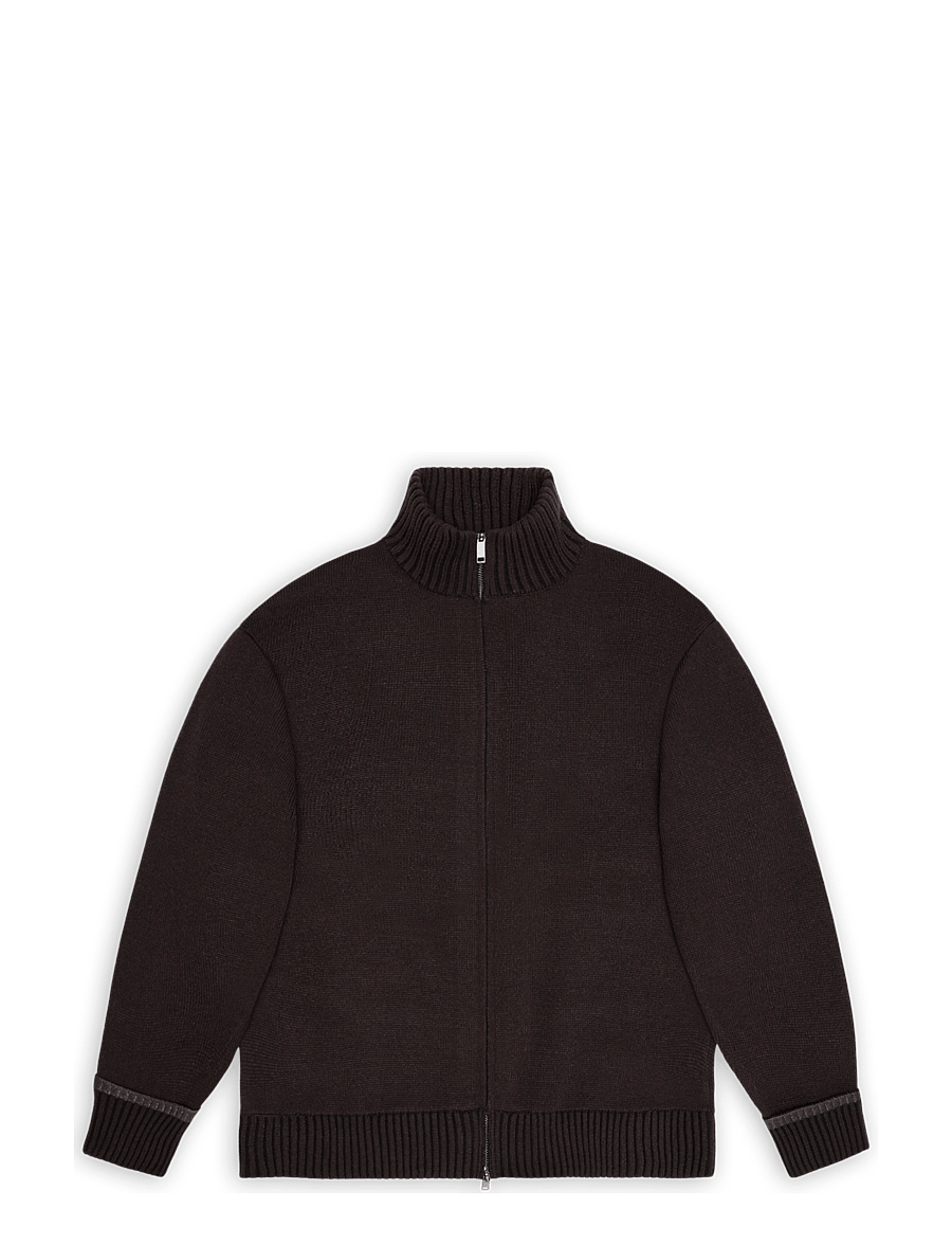Rains - Sowa Knit Zip Cardigan - pullover mit durchgehendem reißverschluss - bark / black - 1