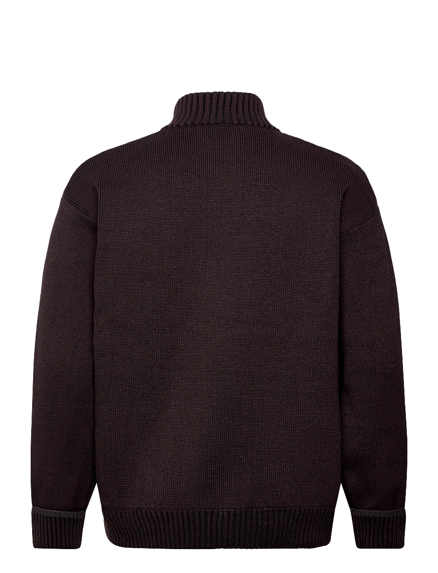 Rains - Sowa Knit Zip Cardigan - full zip tröjor - bark / black - 2