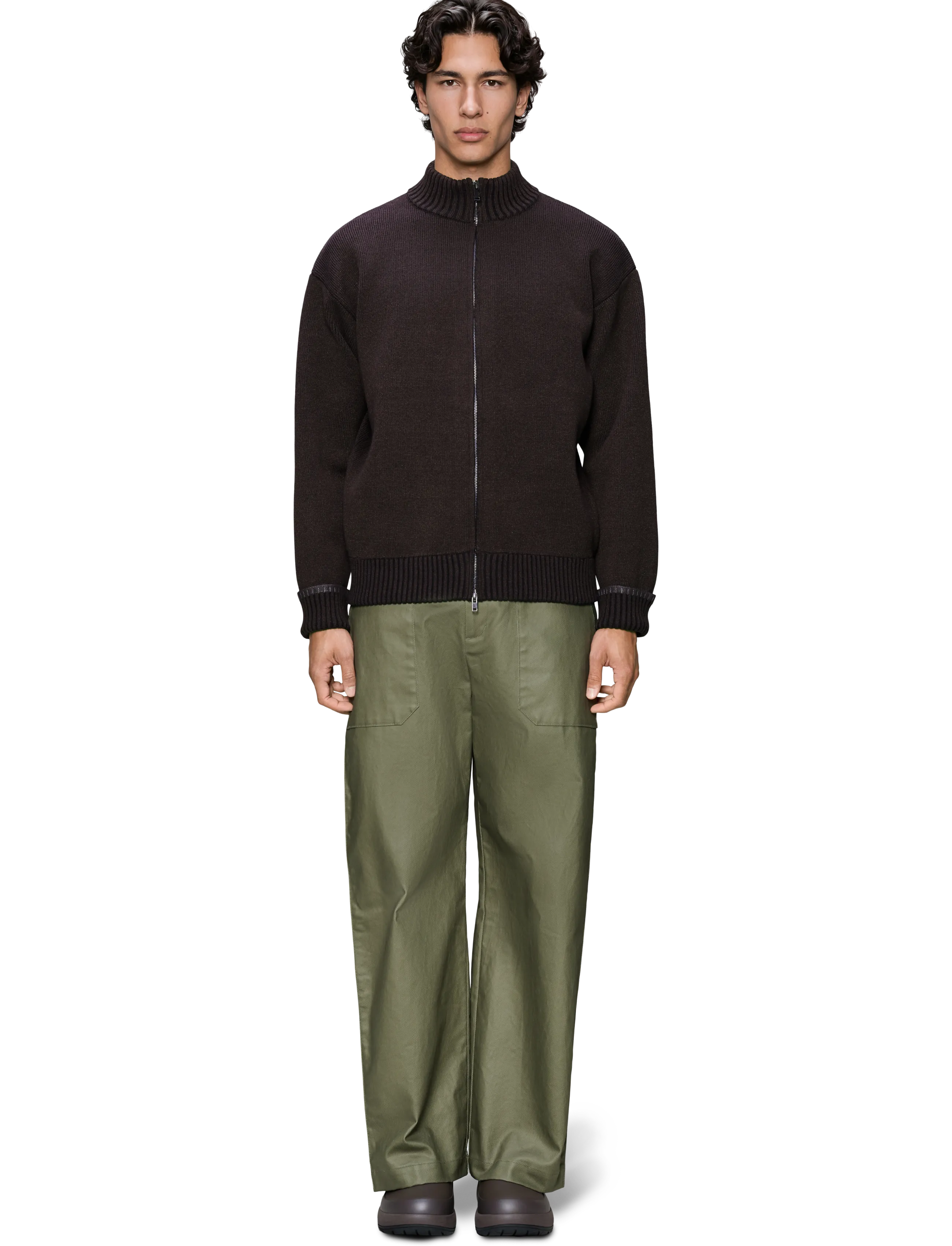 Rains Sowa Knit Zip Cardigan - Nach Anlass kaufen - BARK / BLACK / brown