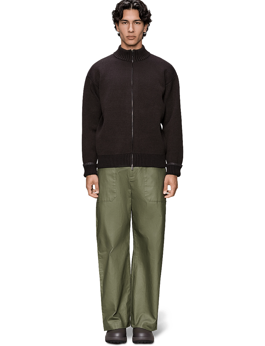 Rains - Sowa Knit Zip Cardigan - pullover mit durchgehendem reißverschluss - bark / black - 0