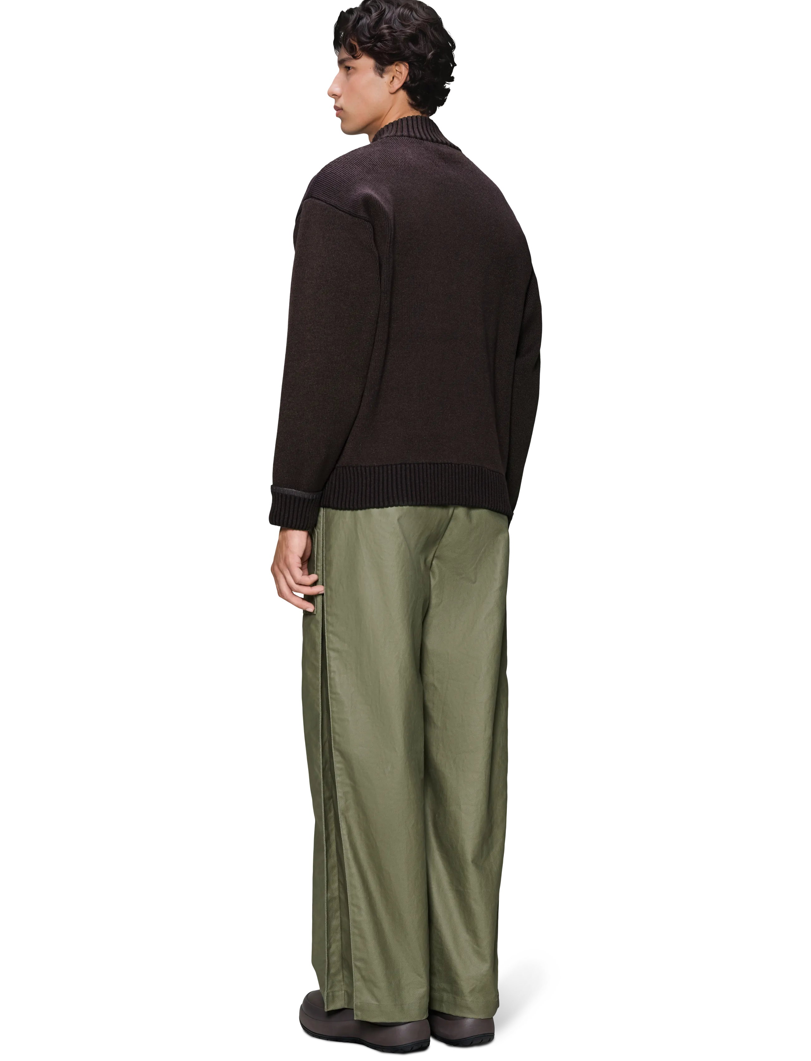 Rains - Sowa Knit Zip Cardigan - pullover mit durchgehendem reißverschluss - bark / black - 2