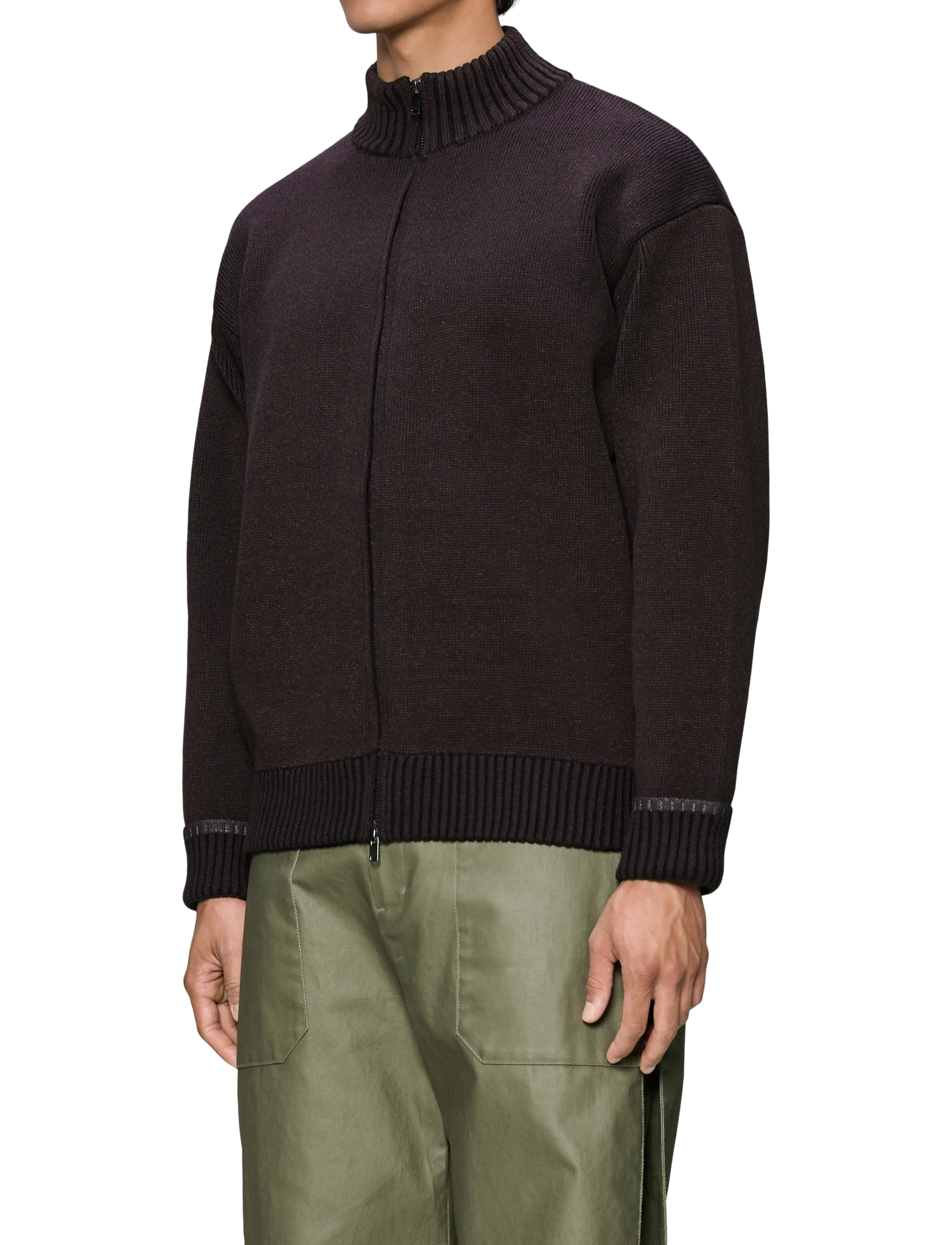 Rains - Sowa Knit Zip Cardigan - pullover mit durchgehendem reißverschluss - bark / black - 3