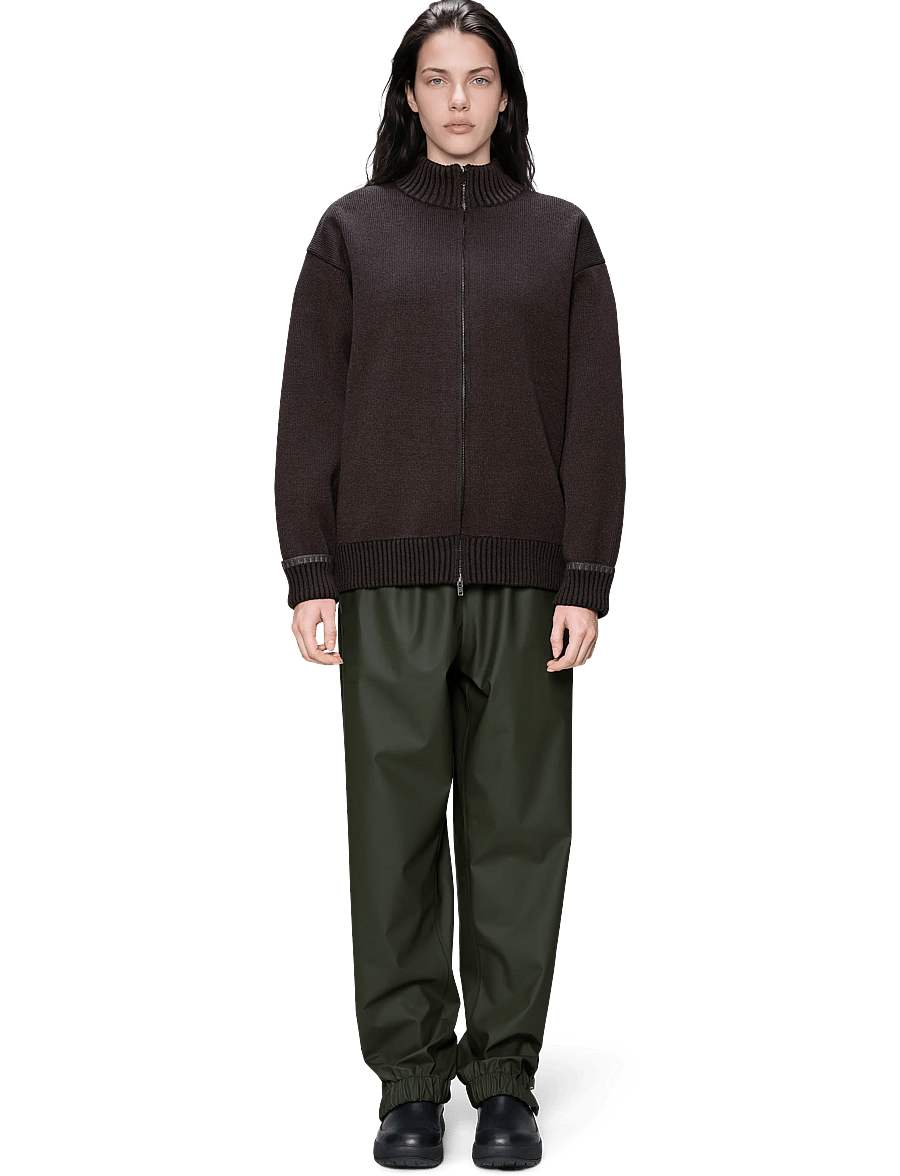 Rains - Sowa Knit Zip Cardigan - pullover mit durchgehendem reißverschluss - bark / black - 4