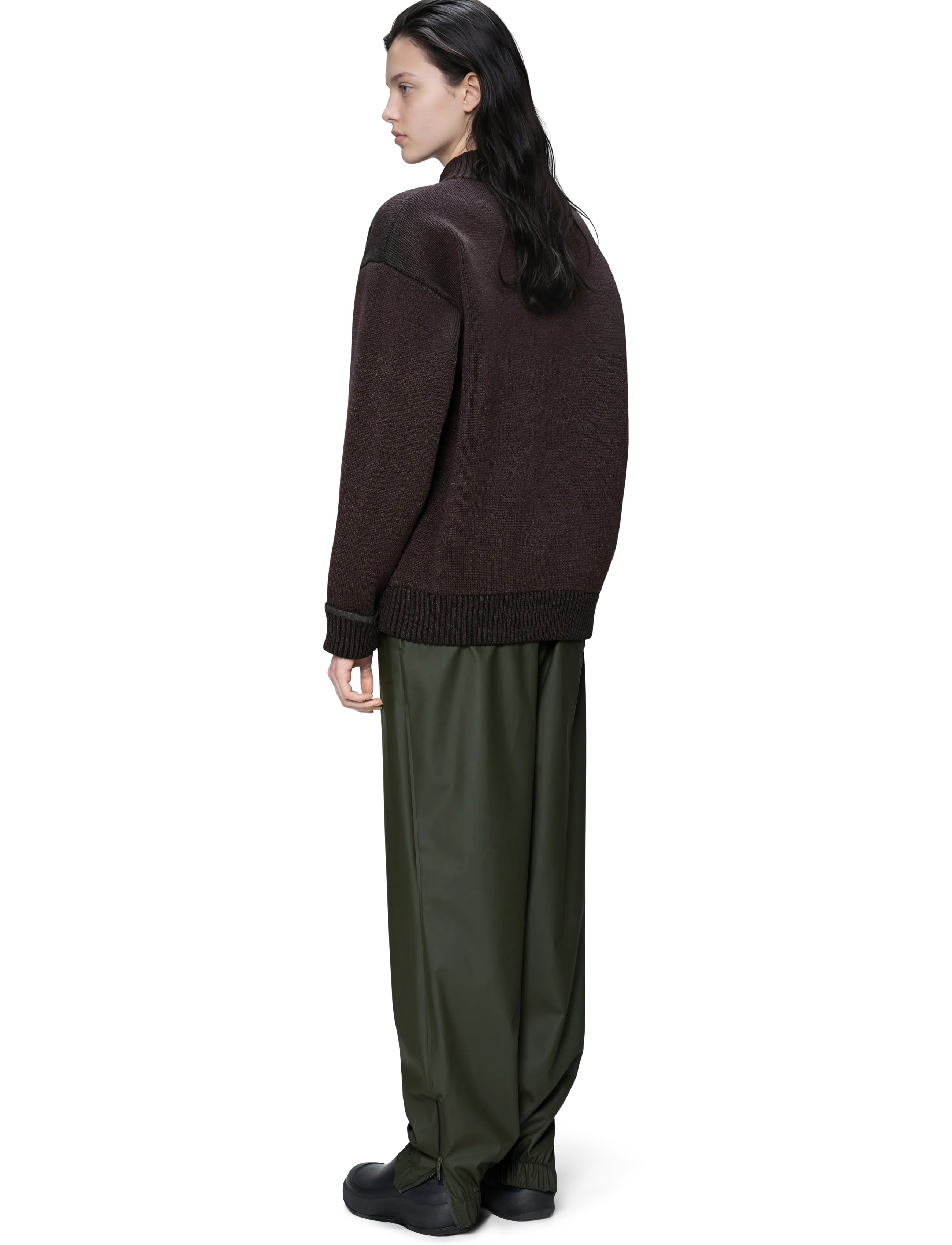 Rains - Sowa Knit Zip Cardigan - pullover mit durchgehendem reißverschluss - bark / black - 5