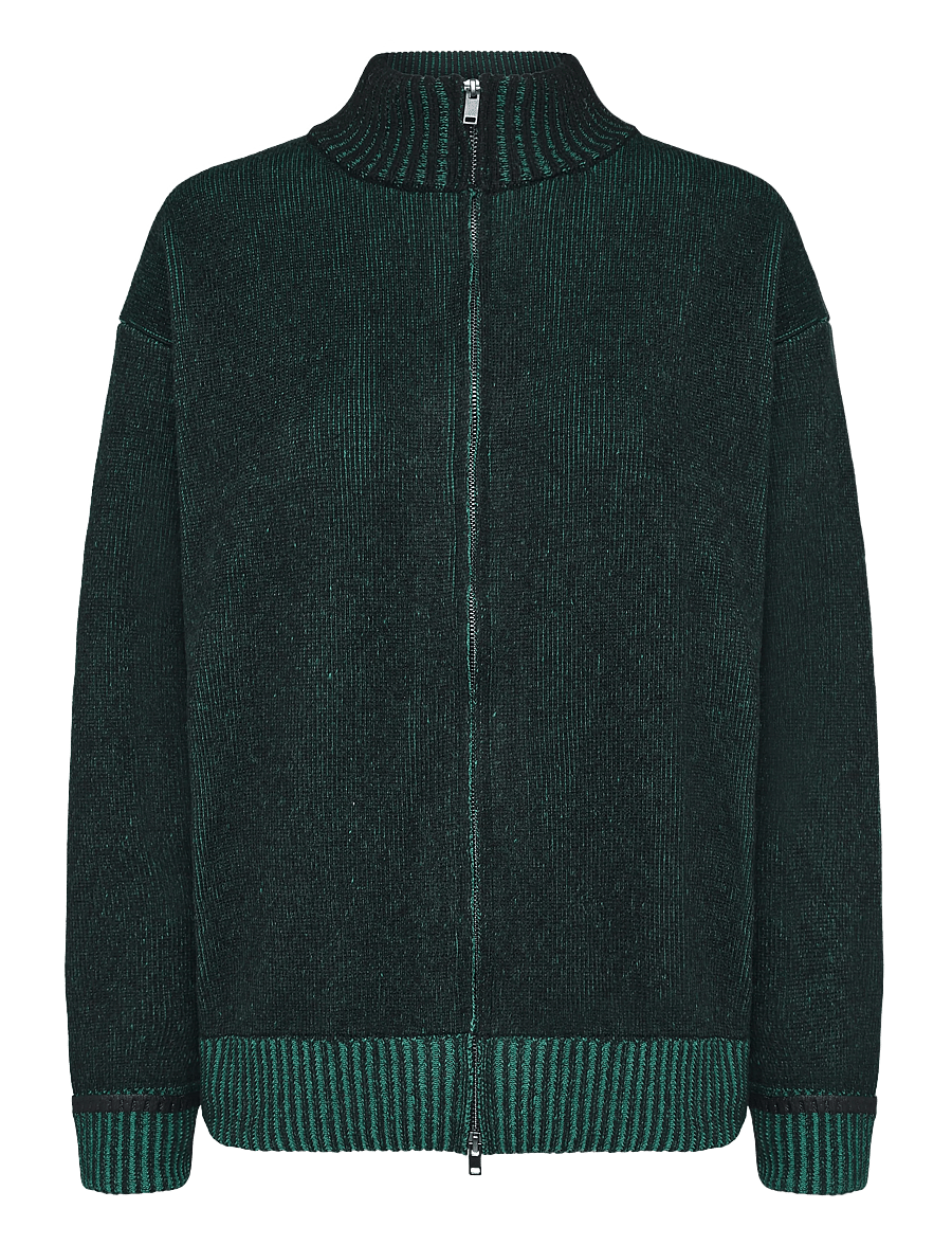 Rains - Sowa Knit Zip Cardigan - pullover mit durchgehendem reißverschluss - black/ envy - 1
