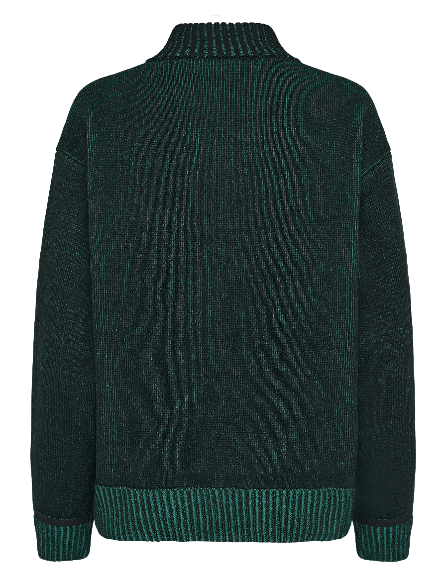 Rains - Sowa Knit Zip Cardigan - pullover mit durchgehendem reißverschluss - black/ envy - 2