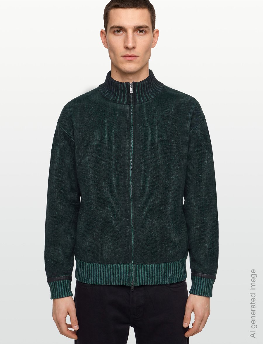 Rains - Sowa Knit Zip Cardigan - pullover mit durchgehendem reißverschluss - black/ envy - 2