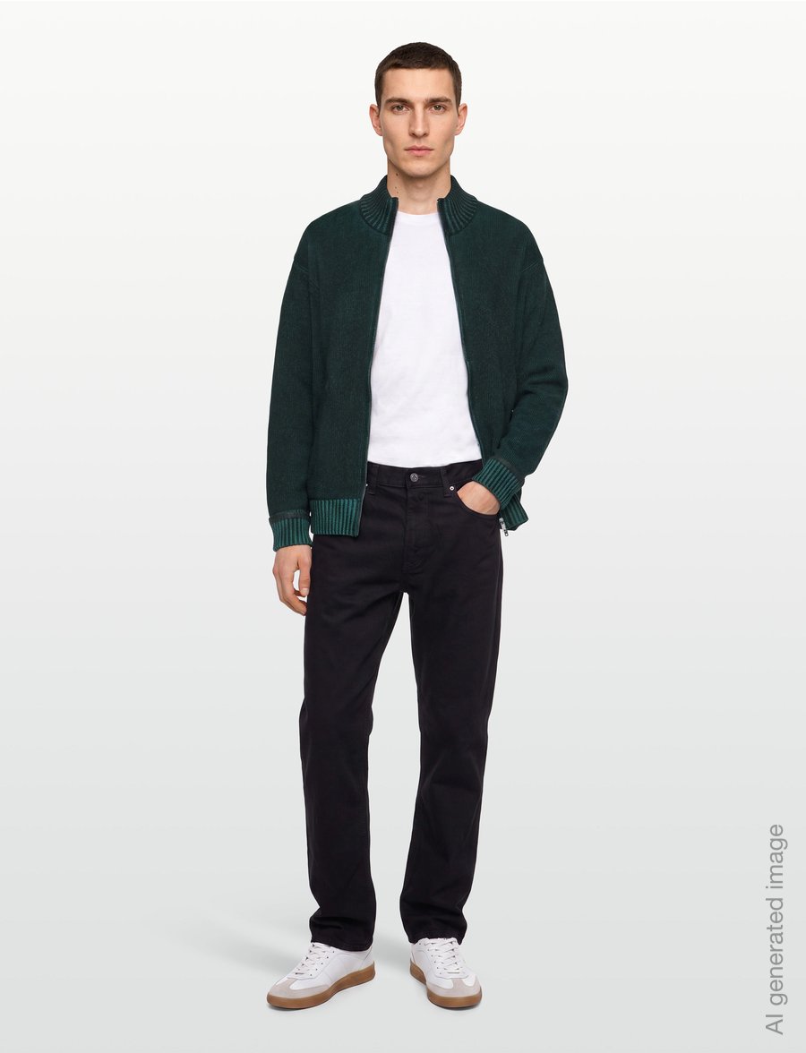 Rains - Sowa Knit Zip Cardigan - pullover mit durchgehendem reißverschluss - black/ envy - 3