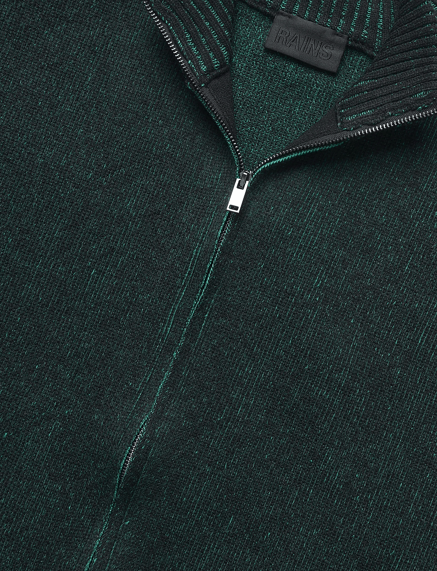 Rains - Sowa Knit Zip Cardigan - pullover mit durchgehendem reißverschluss - black/ envy - 3