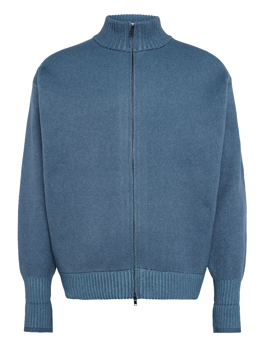 Rains - Sowa Knit Zip Cardigan - pullover mit durchgehendem reißverschluss - blue dusk / breeze - 0
