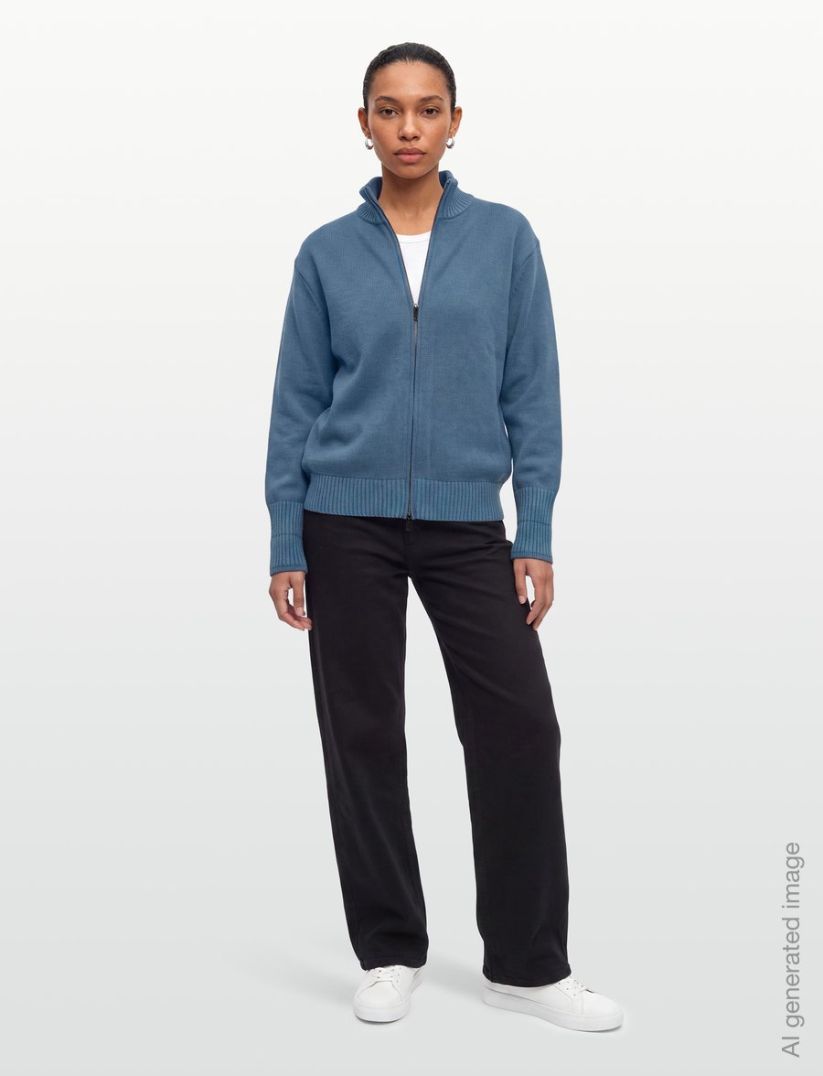 Rains - Sowa Knit Zip Cardigan - pullover mit durchgehendem reißverschluss - blue dusk / breeze - 0