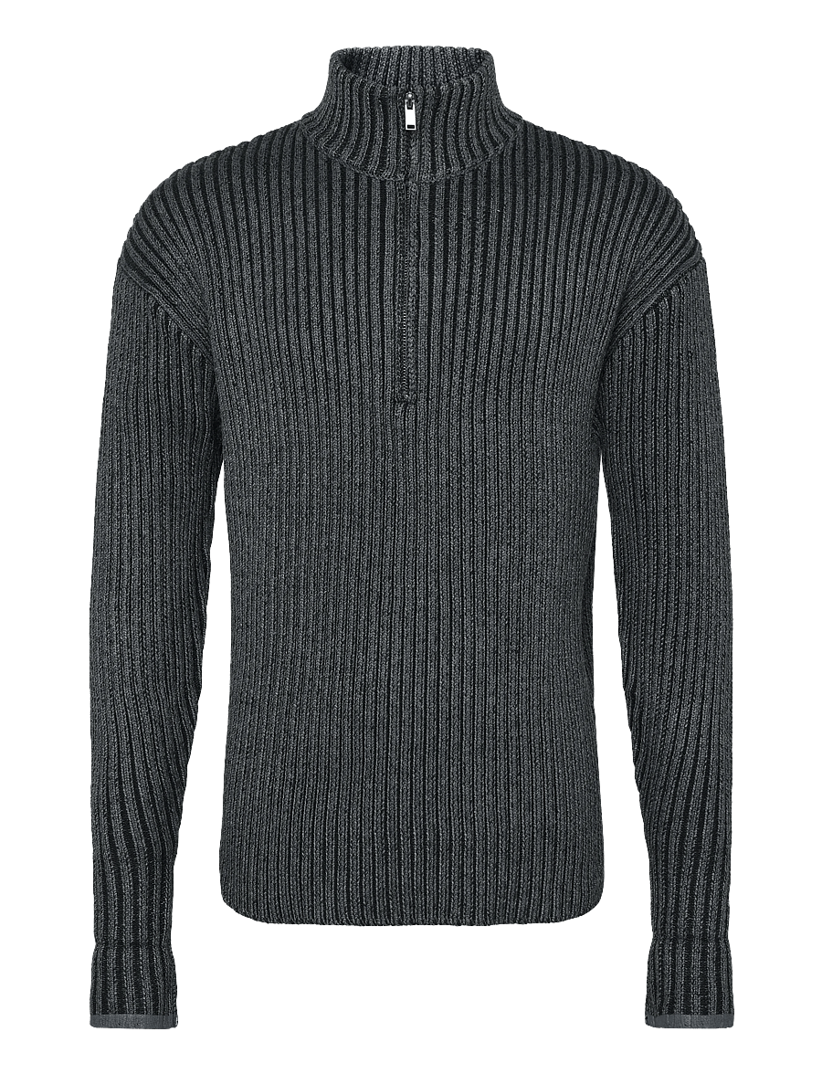 Rains - Sapa Knit Half Zip - pullover mit halbem reißverschluss - dark grey / black - 0