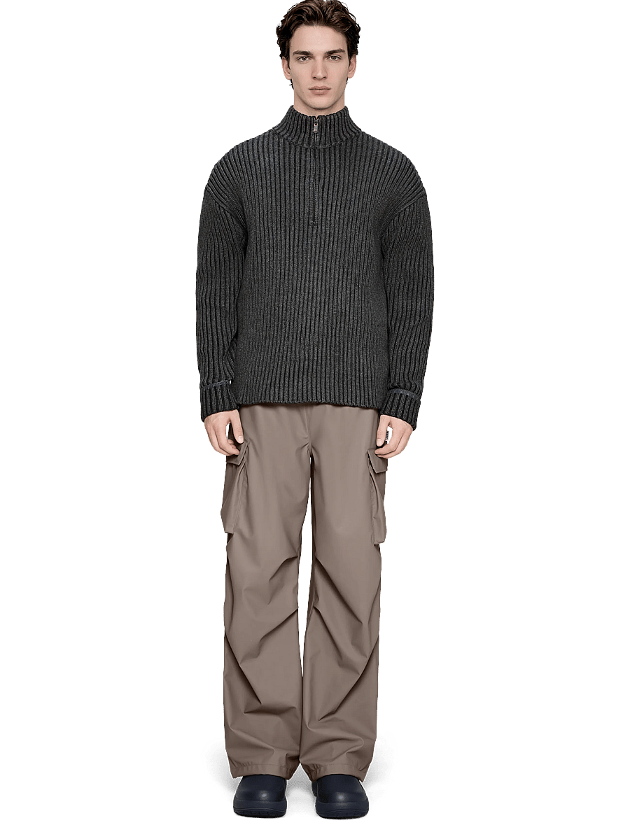 Rains - Sapa Knit Half Zip - pullover mit halbem reißverschluss - dark grey / black - 0