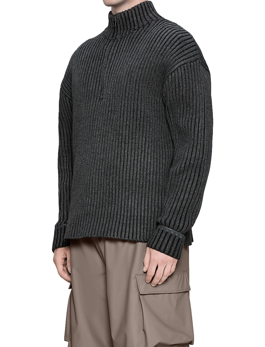 Rains - Sapa Knit Half Zip - pullover mit halbem reißverschluss - dark grey / black - 4