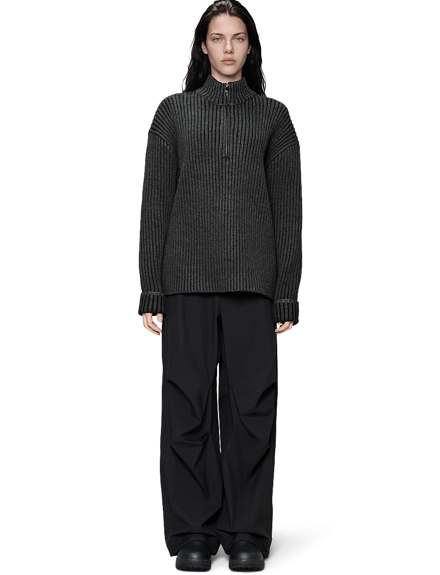 Rains - Sapa Knit Half Zip - pullover mit halbem reißverschluss - dark grey / black - 5