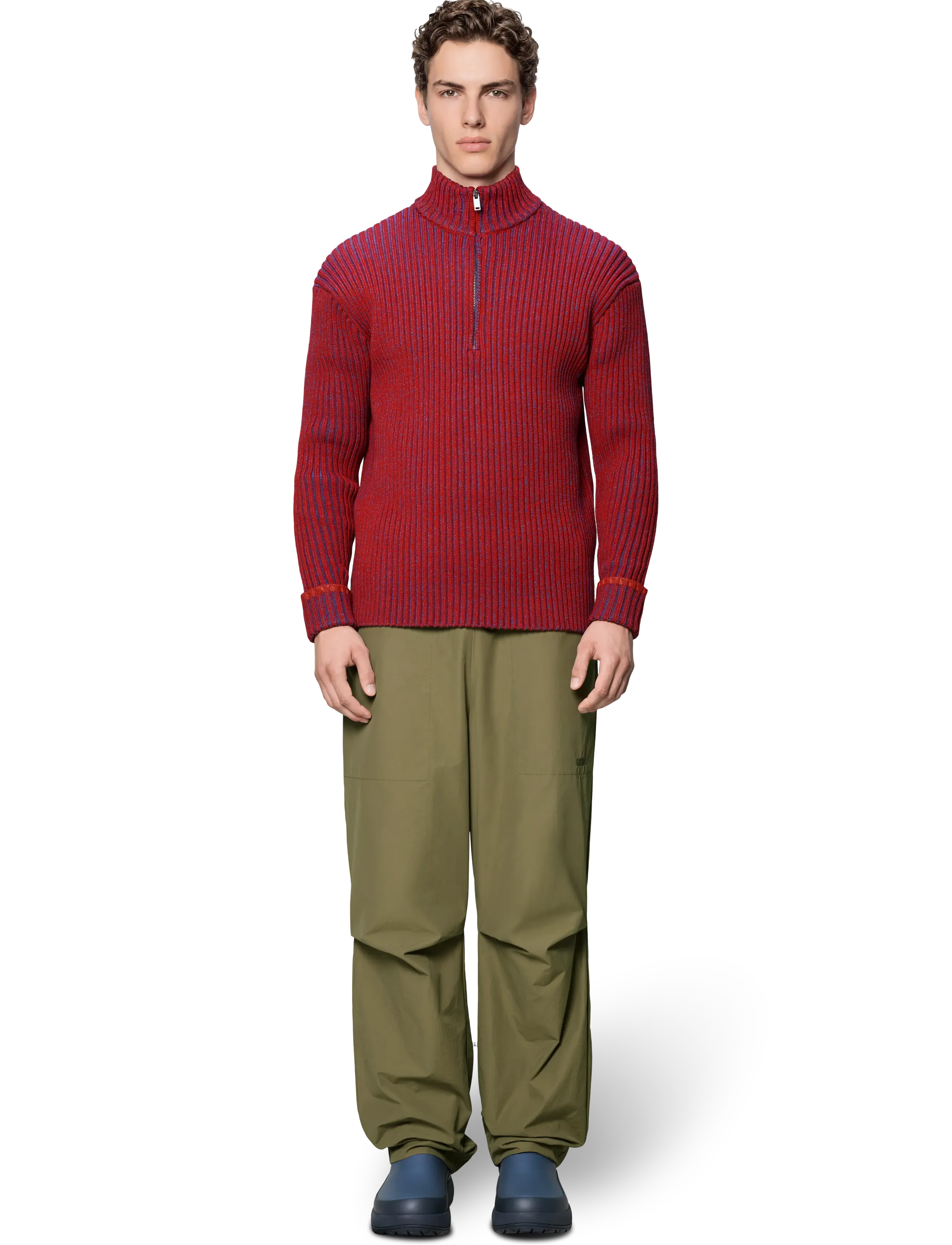 Rains - Sapa Knit Half Zip Spark/ Blue Dusk-S - pullover mit halbem reißverschluss - spark/ blue dusk - 0