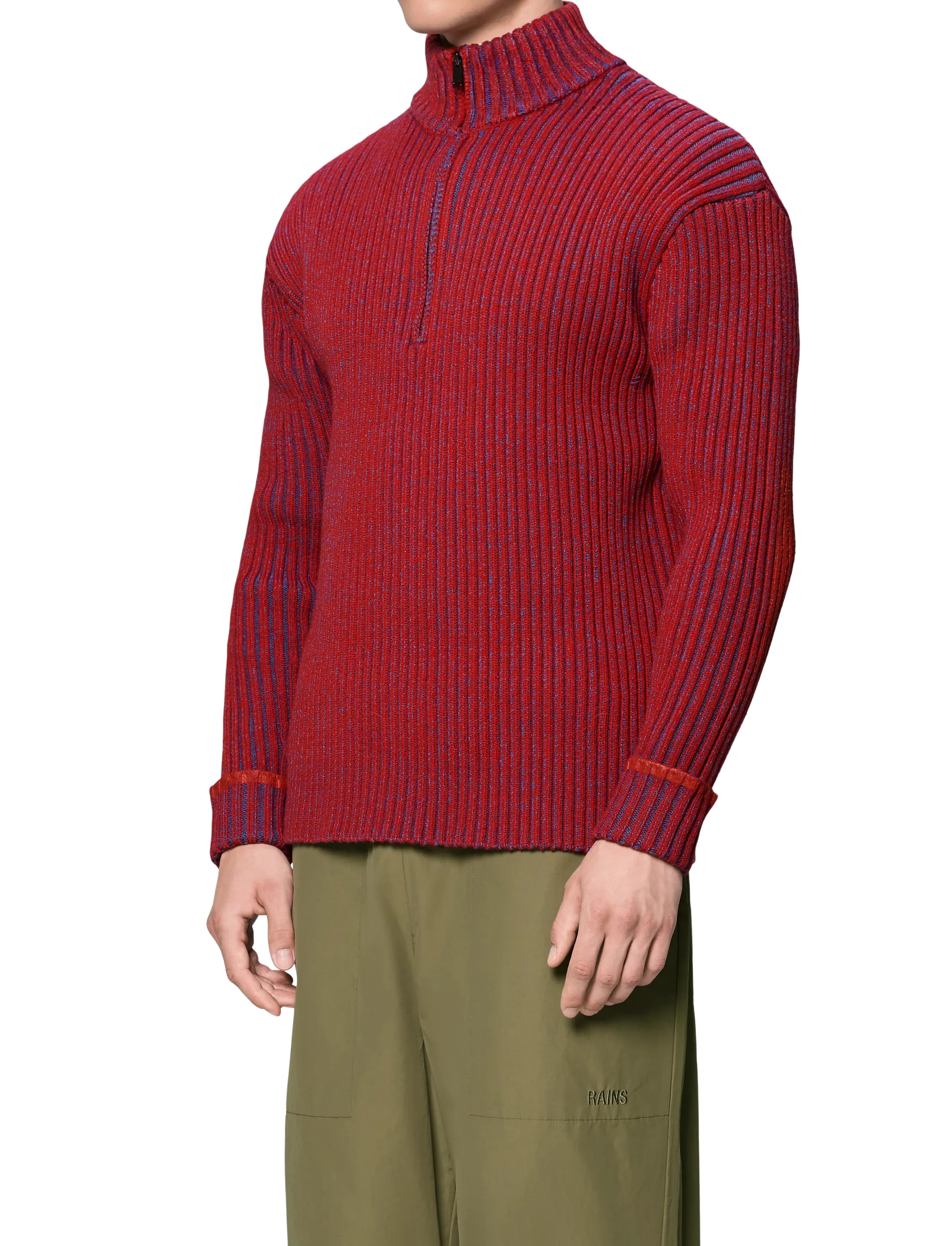 Rains - Sapa Knit Half Zip Spark/ Blue Dusk-S - pullover mit halbem reißverschluss - spark/ blue dusk - 4