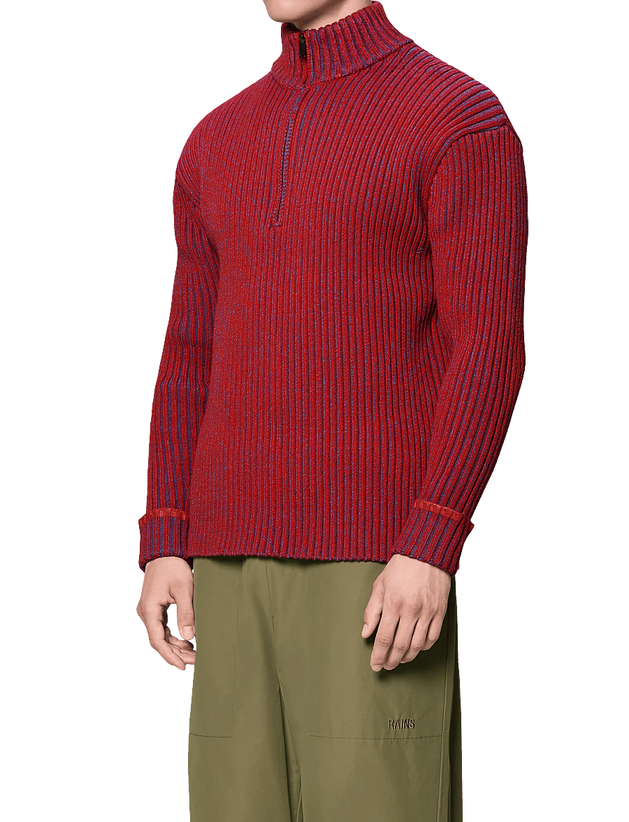 Rains - Sapa Knit Half Zip Spark/ Blue Dusk-S - pullover mit halbem reißverschluss - spark/ blue dusk - 4
