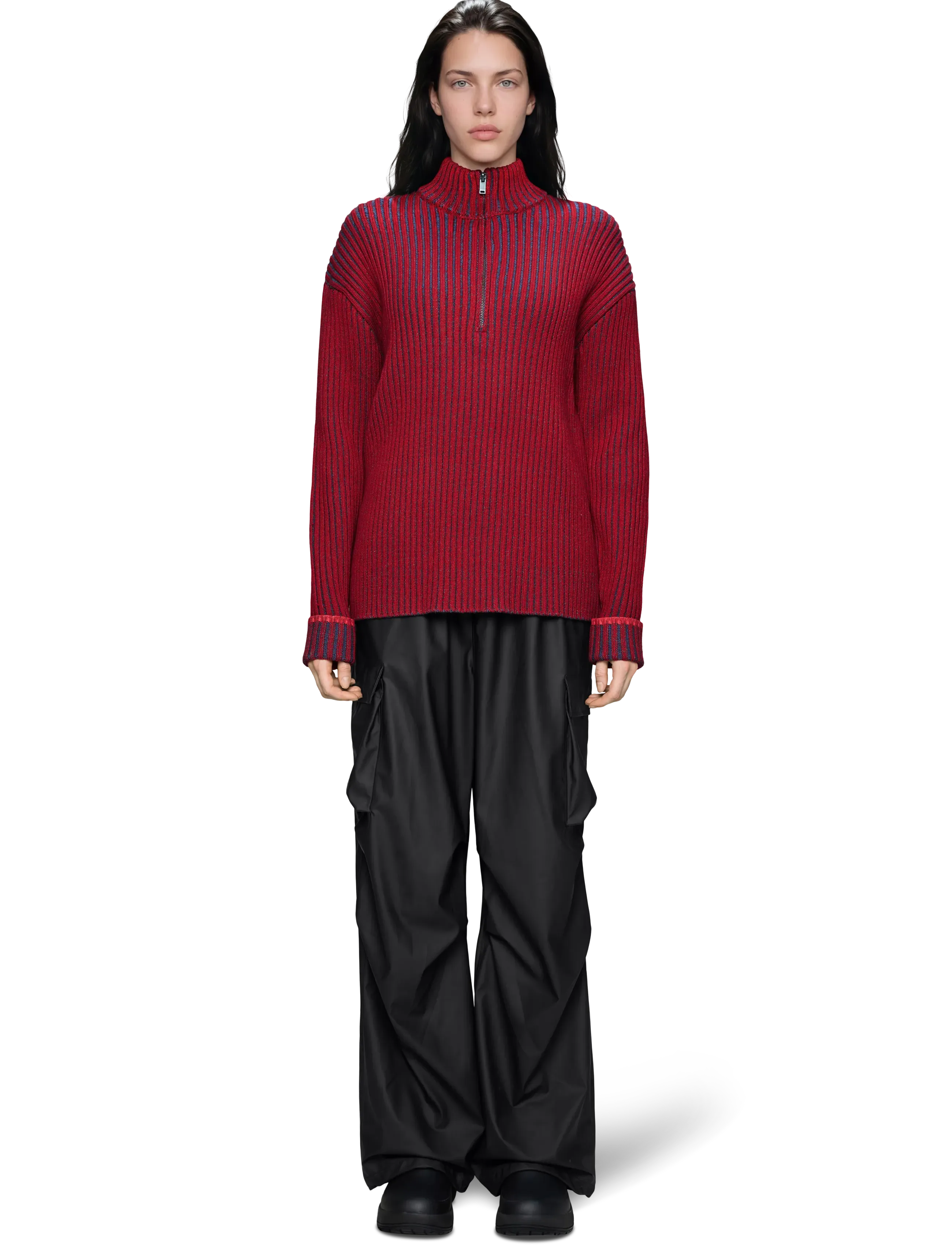 Rains - Sapa Knit Half Zip Spark/ Blue Dusk-S - pullover mit halbem reißverschluss - spark/ blue dusk - 5