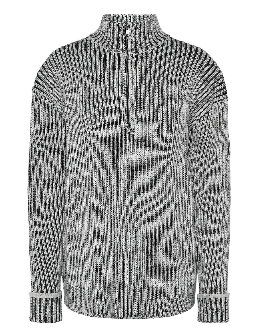 Rains - Sapa Knit Half Zip - pullover mit halbem reißverschluss - vintage white / black - 0