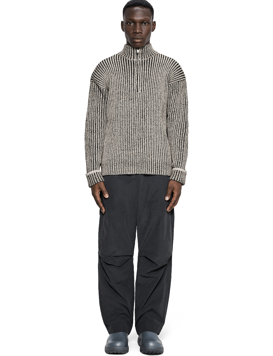Rains - Sapa Knit Half Zip - pullover mit halbem reißverschluss - vintage white / black - 0