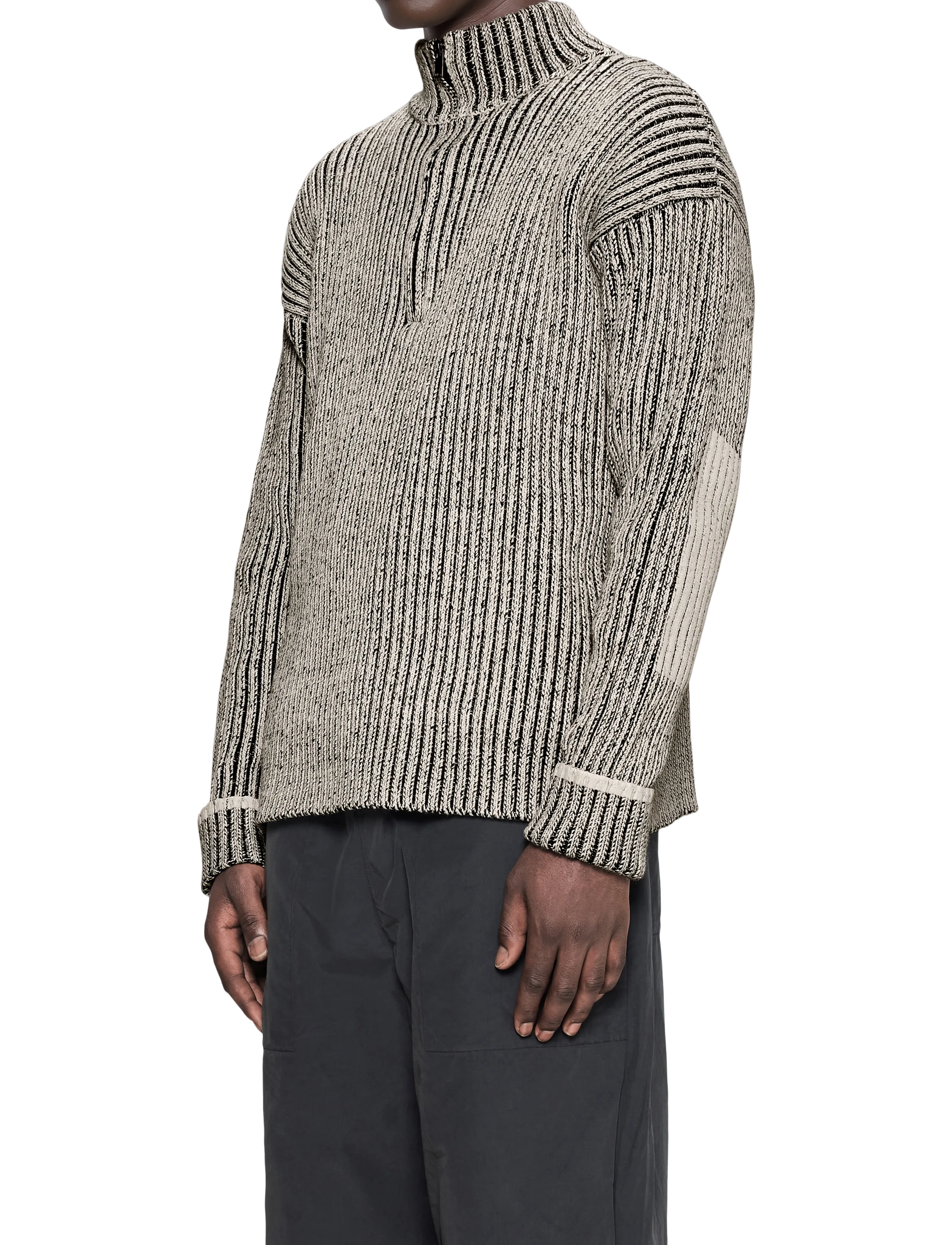 Rains - Sapa Knit Half Zip - pullover mit halbem reißverschluss - vintage white / black - 4