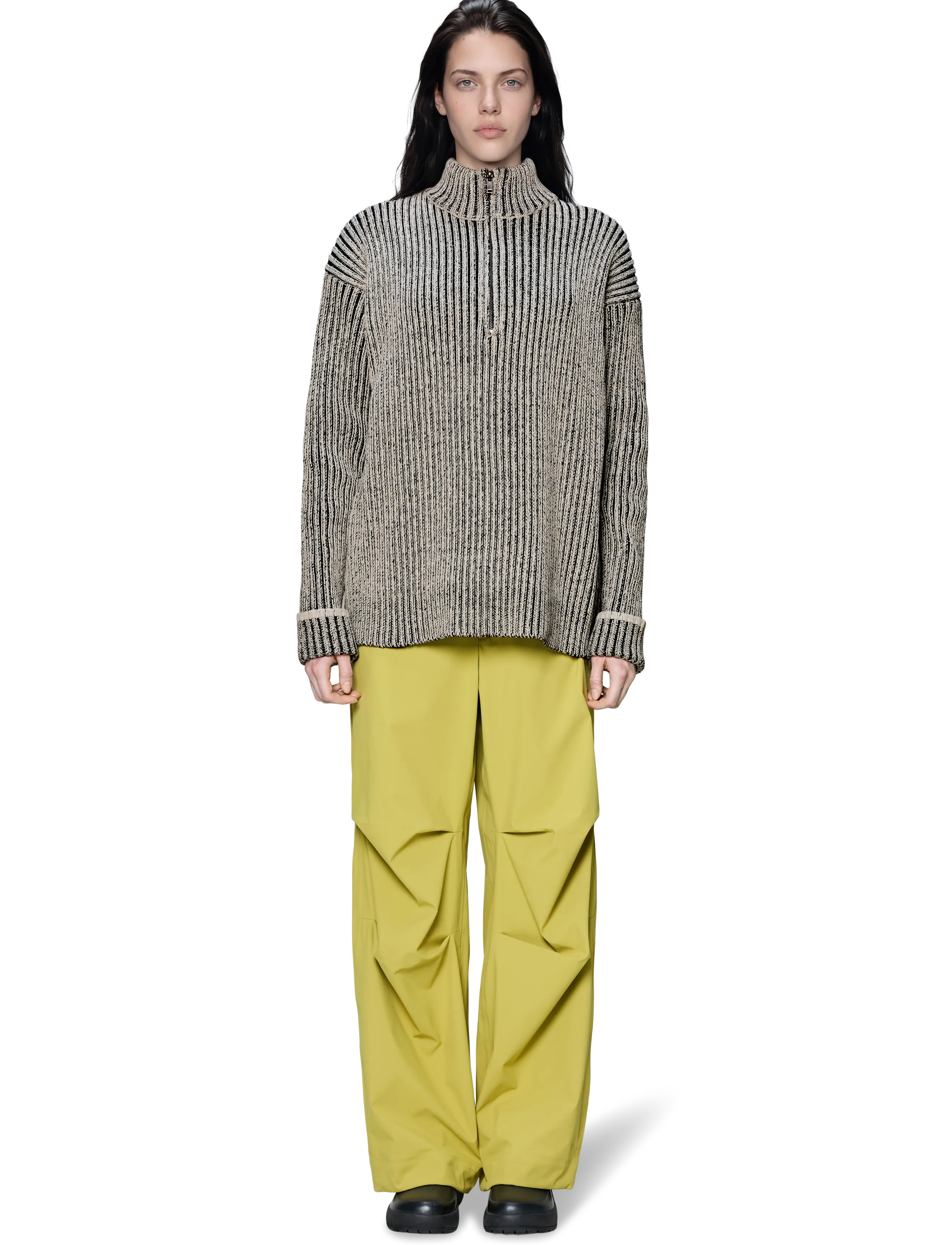 Rains - Sapa Knit Half Zip - pullover mit halbem reißverschluss - vintage white / black - 5