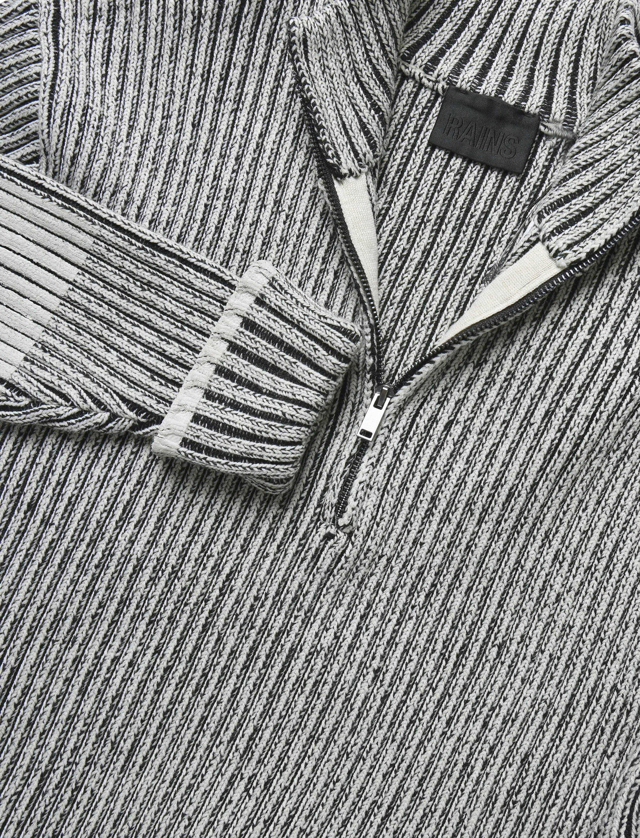 Rains - Sapa Knit Half Zip - pullover mit halbem reißverschluss - vintage white / black - 2